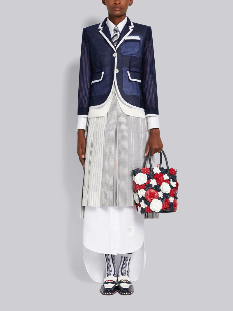 White Cotton Hector Medallion 4-Bar V-Neck Vest 4