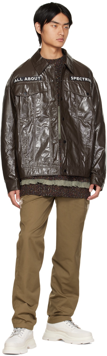 Brown Lilex Light Faux-Leather Jacket - 4