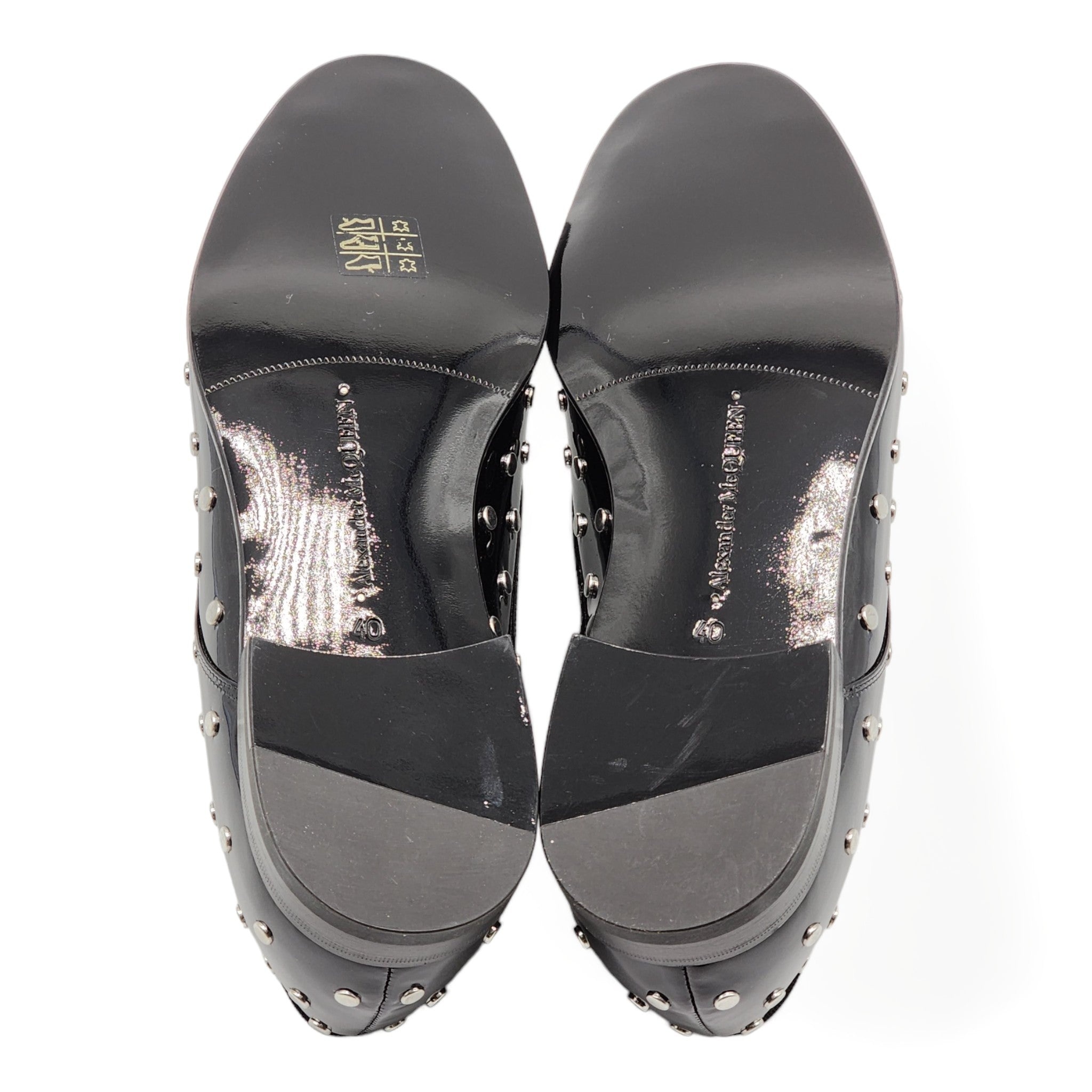 Alexander McQueen Studded Derby Shoes - Patent Leather - Black - 5