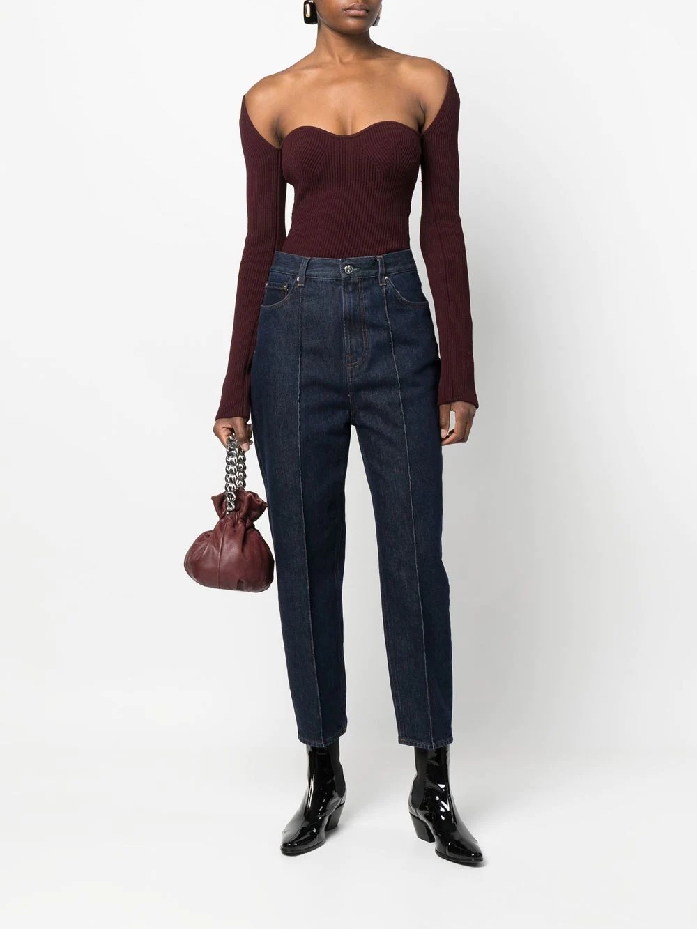 high-waist cropped jeans - 2