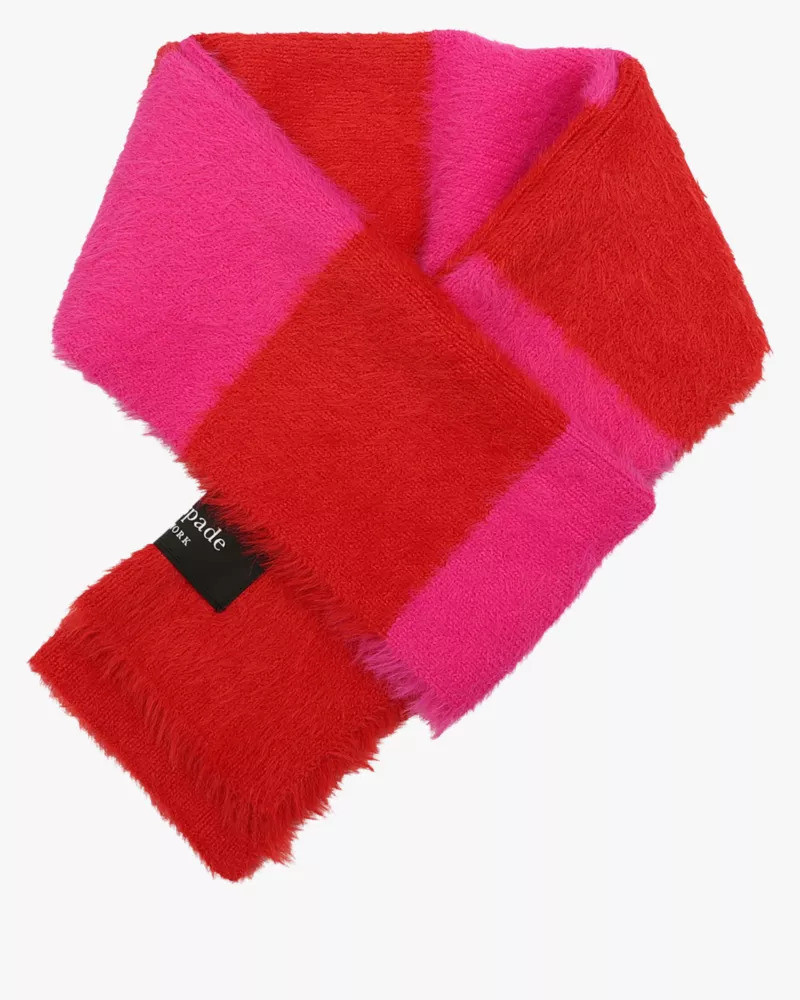kate spade Awning Stripe Fuzzy Scarf outlook