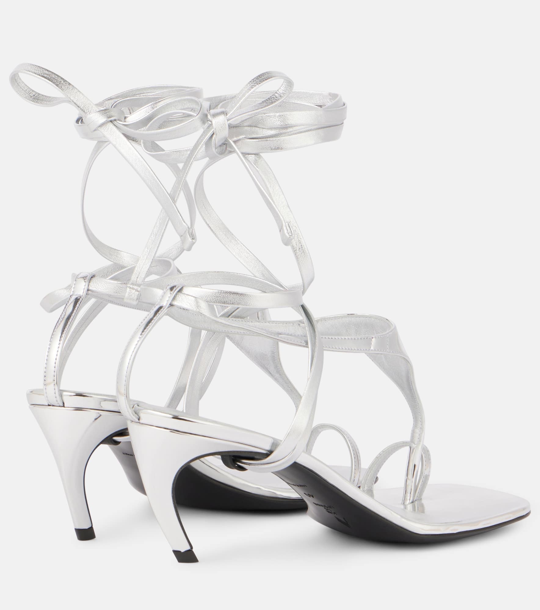 Nova 65 metallic leather thong sandals - 2