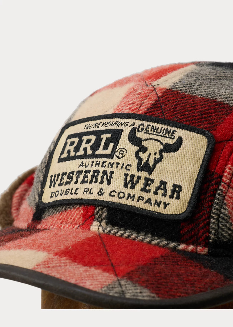 Plaid Wool & Shearling Earflap Cap 3