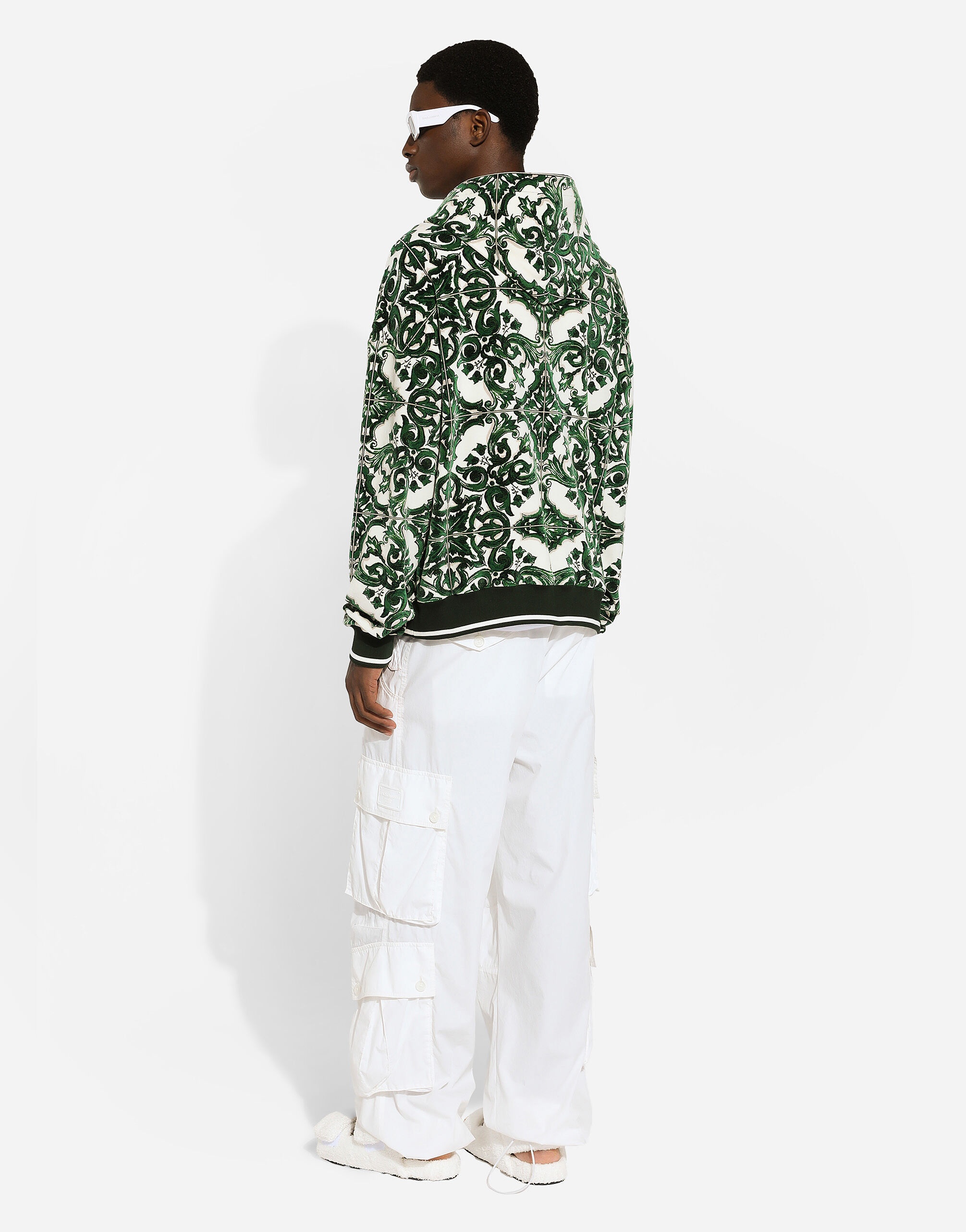 Zip-up hoodie with majolica print - 3