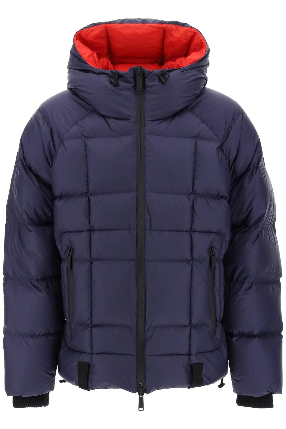 Logo Print Hooded Down Jacket - 1