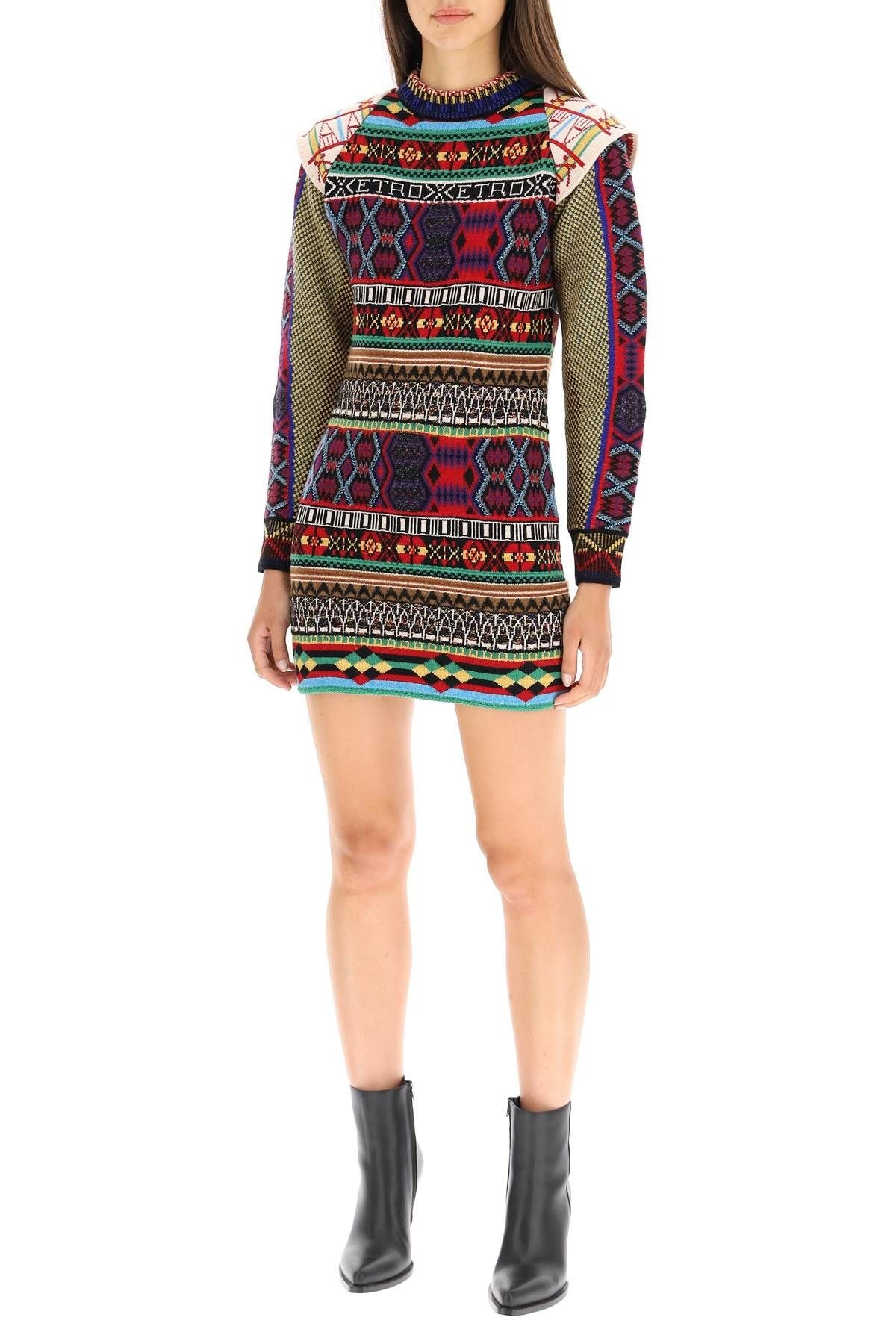 JACQUARD KNIT MINI DRESS - 2