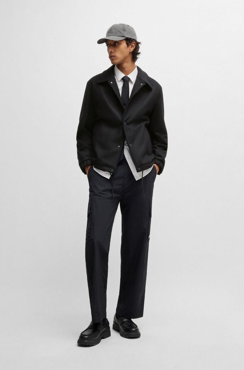 HUGO WOOL COACH JACKET WITH ADJUSTABLE HEM outlook