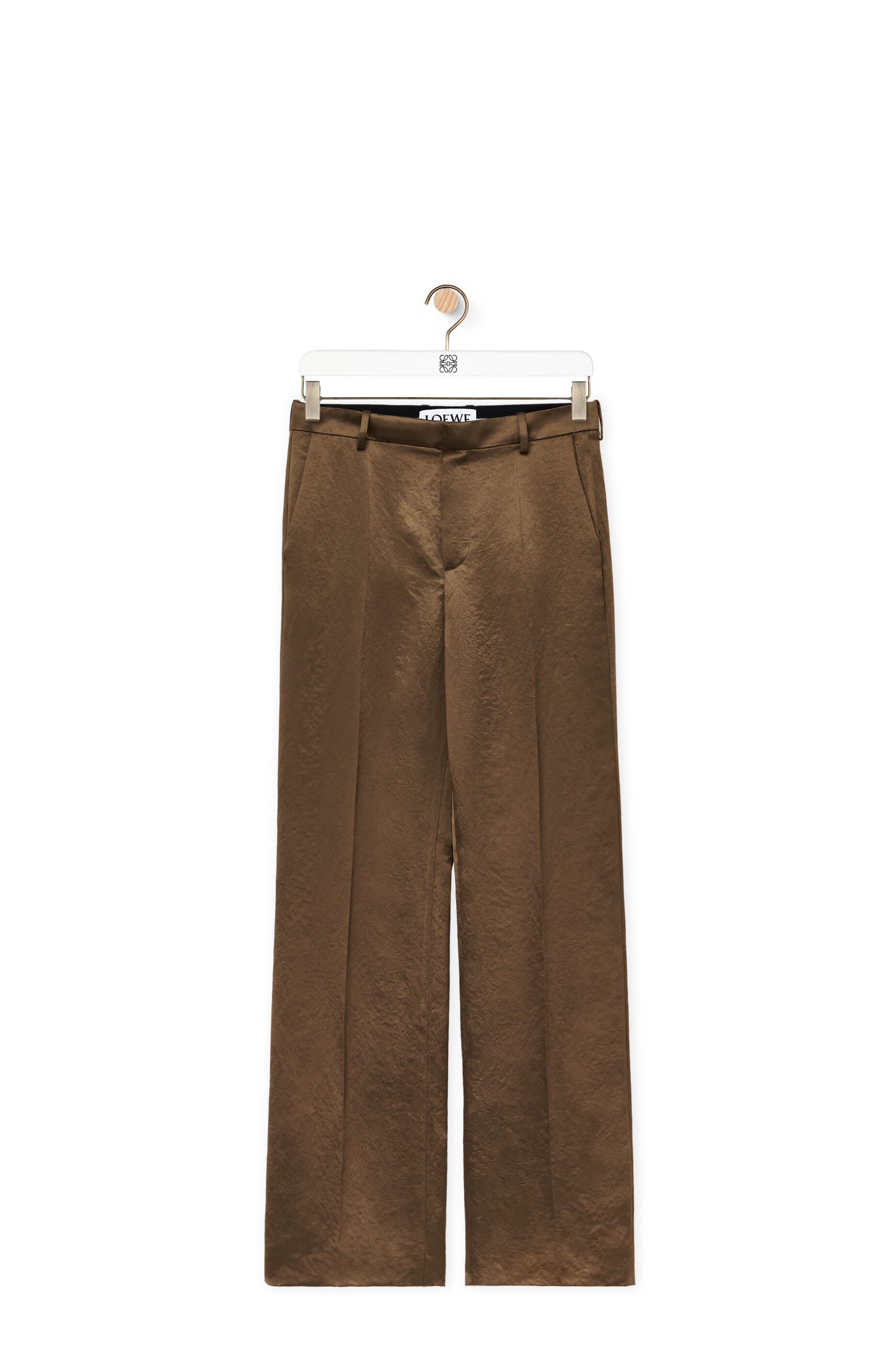 Bootleg trousers in technical satin - 1