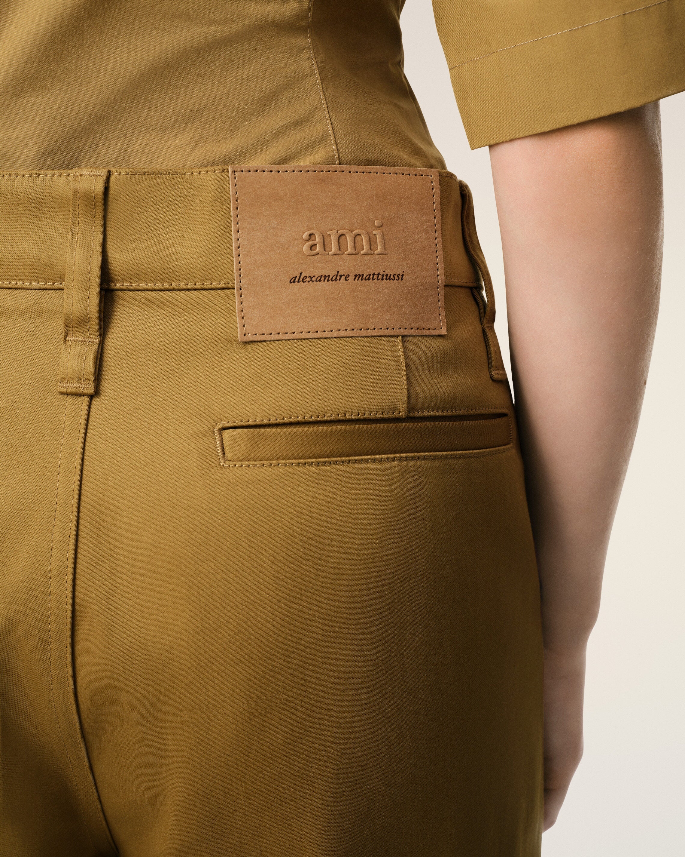 MUSTARD COTTON BAGGY FIT TROUSERS - 5