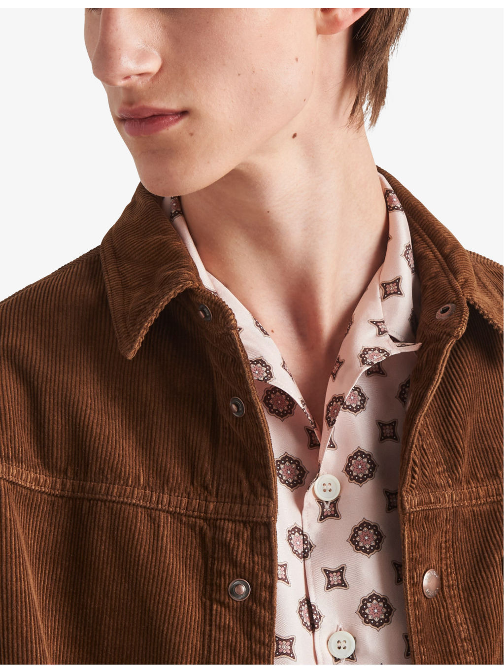 Logo-badge relaxed-fit corduroy cotton shirt - 5