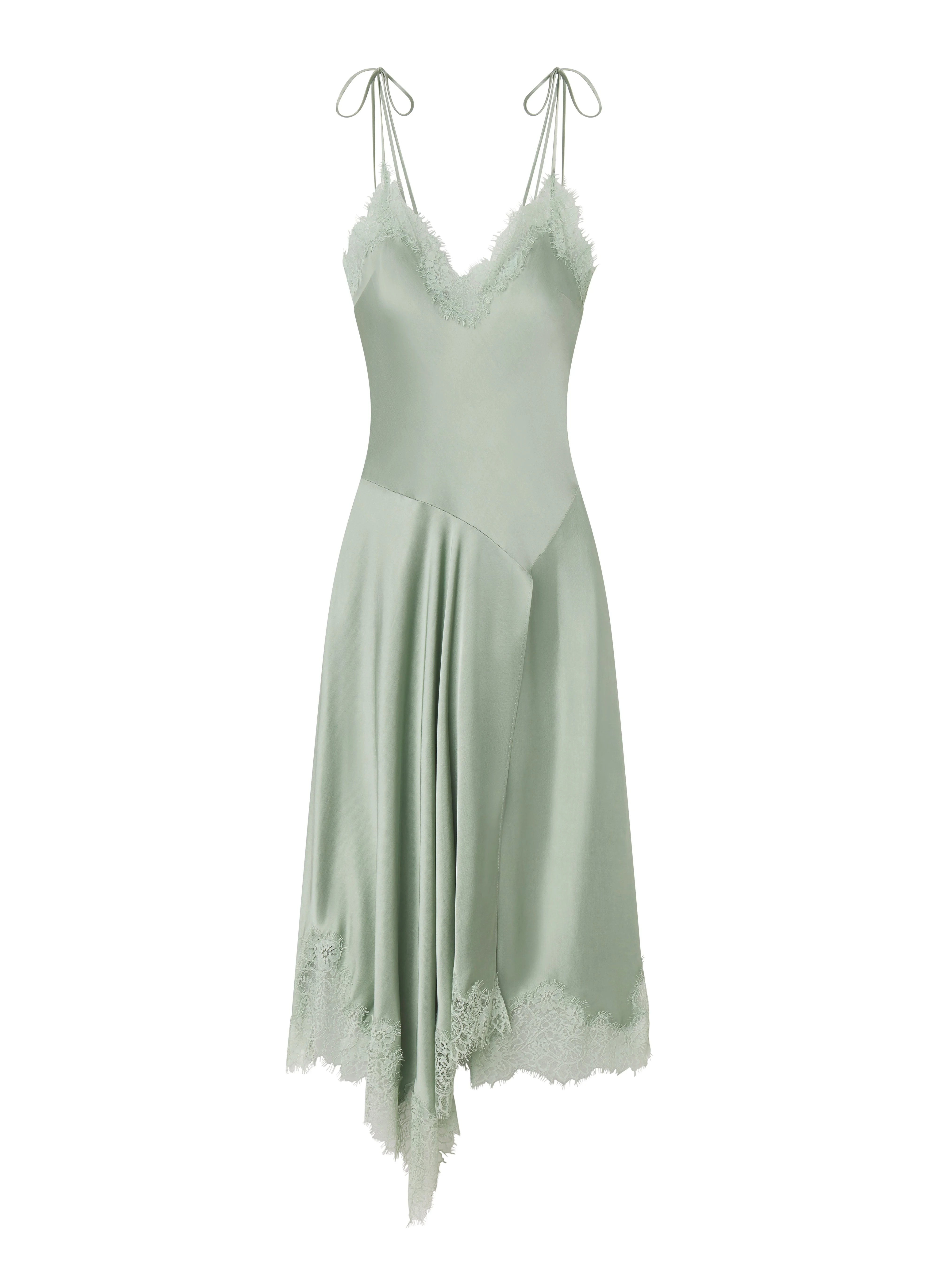 Aleena Satin and Lace Midi Dress - 1