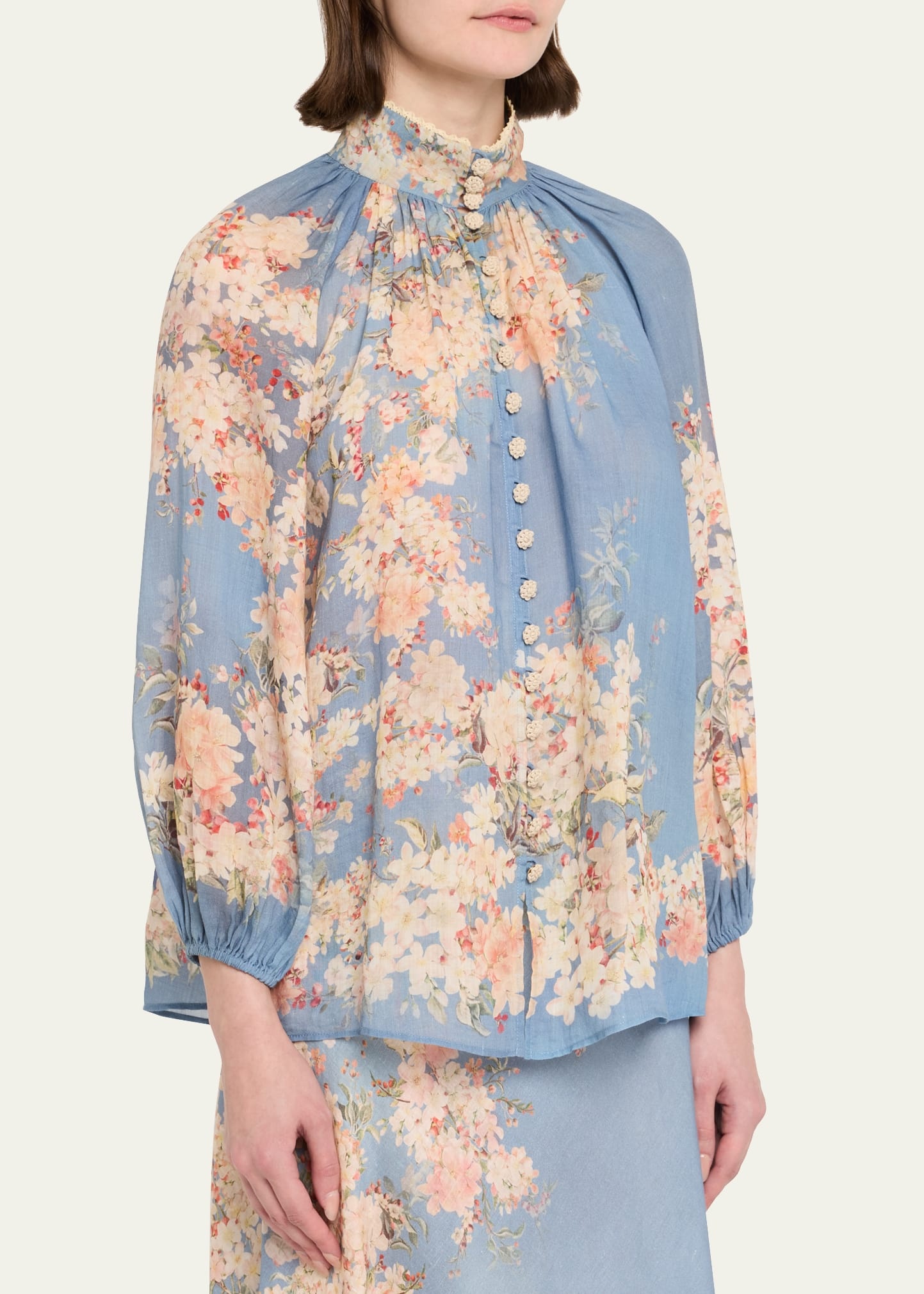 Cascadian Floral Billow Blouse - 4
