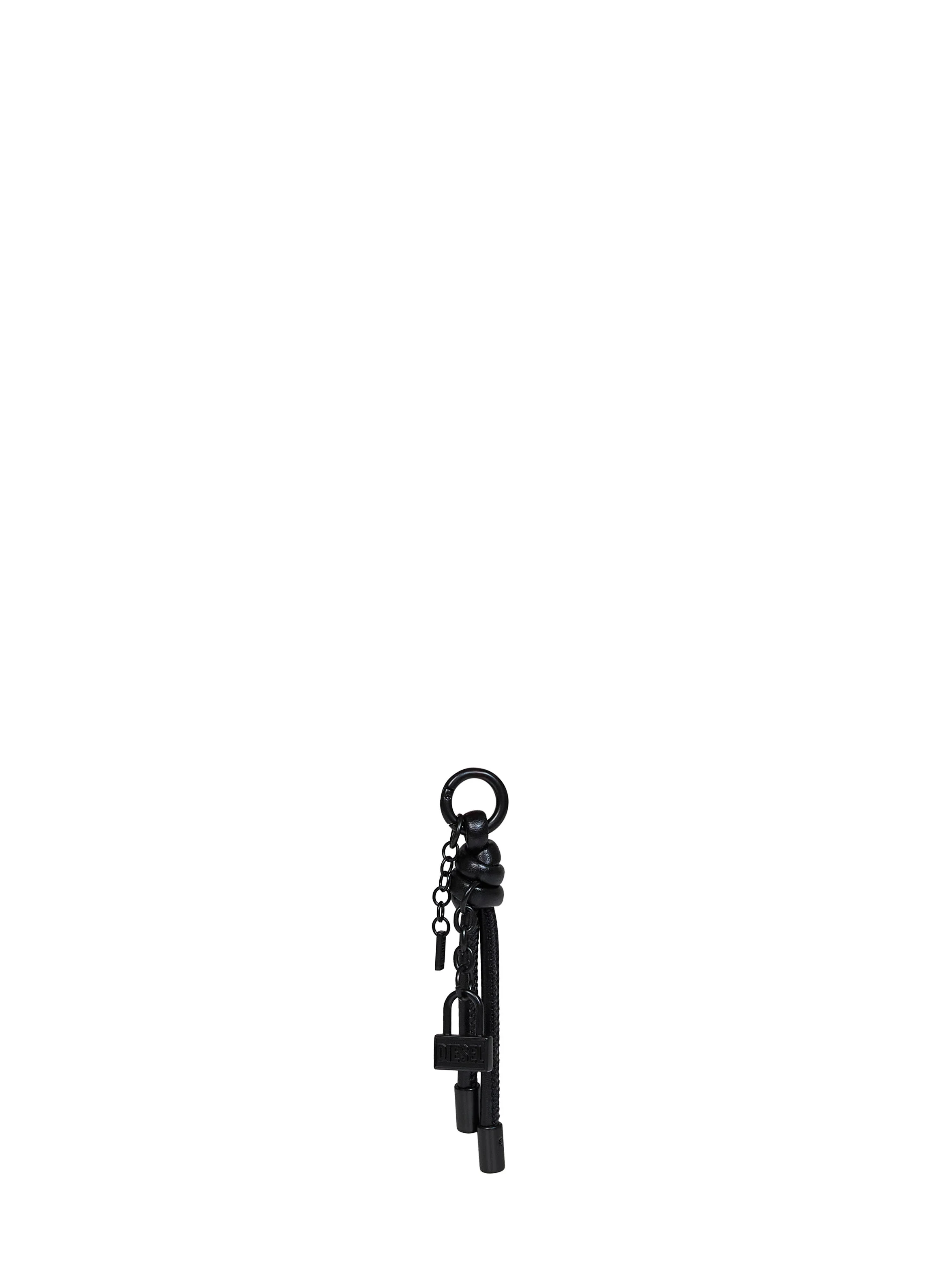 Black metal Charm-Lock-2 keychain with padlock - 1