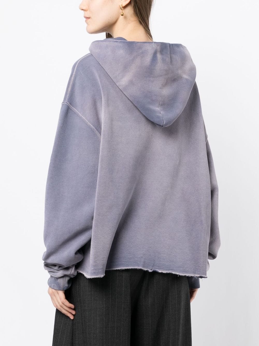 washed long-sleeved hoodie - 4