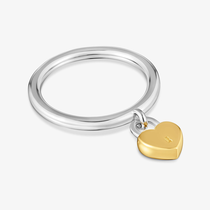 TOUS Two-tone heart padlock motif Ring TOUS Unlock outlook