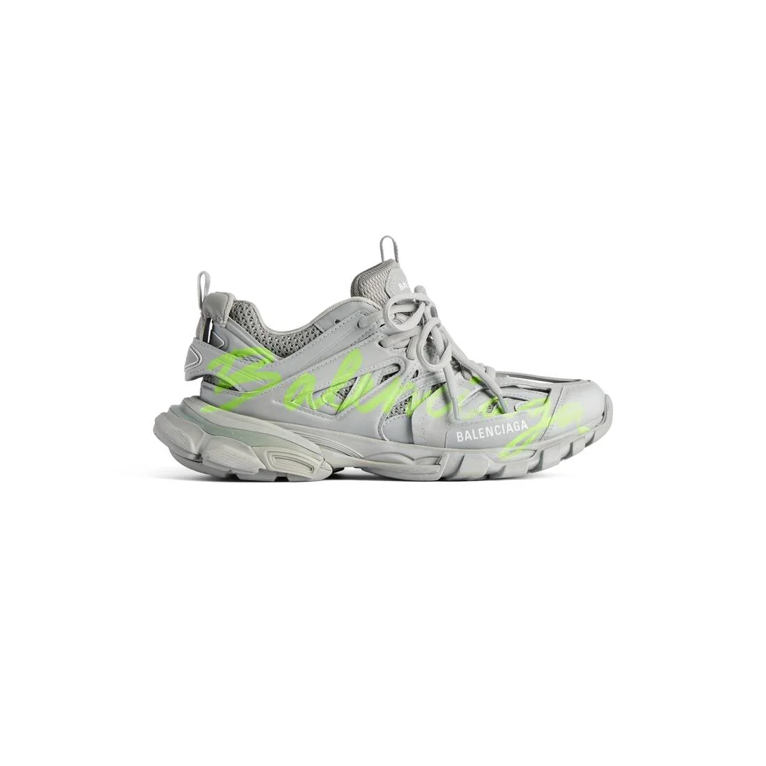 Men's Track Signature Sneaker in Grey/neon Yellow - 1