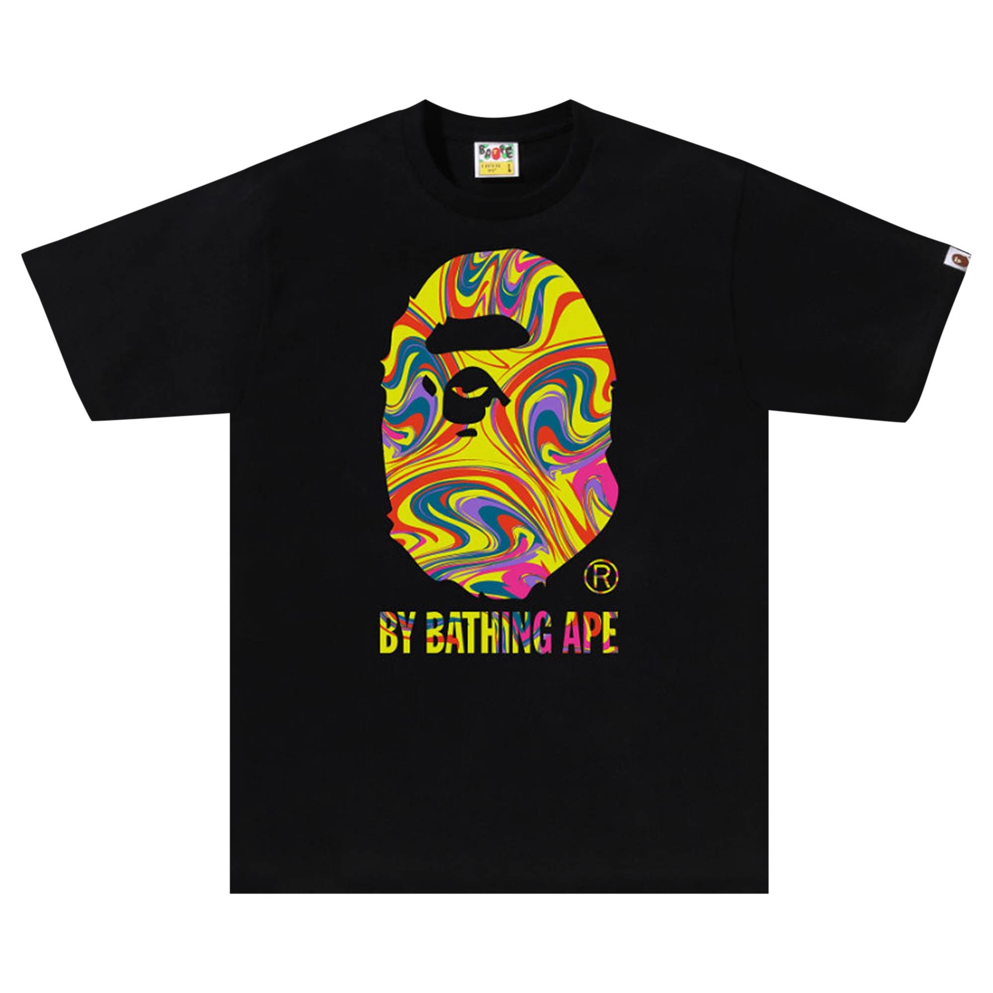 BAPE Marbling By Bathing Ape Tee 'Black' - 1