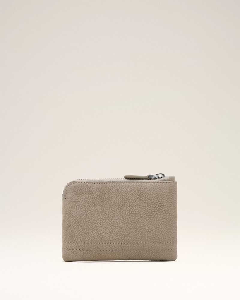 AMI Paris GREY COW LEATHER CARROUSEL ZIPPED WALLET outlook