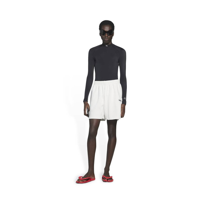 BALENCIAGA Men's Political Campaign Sweat Shorts in White outlook