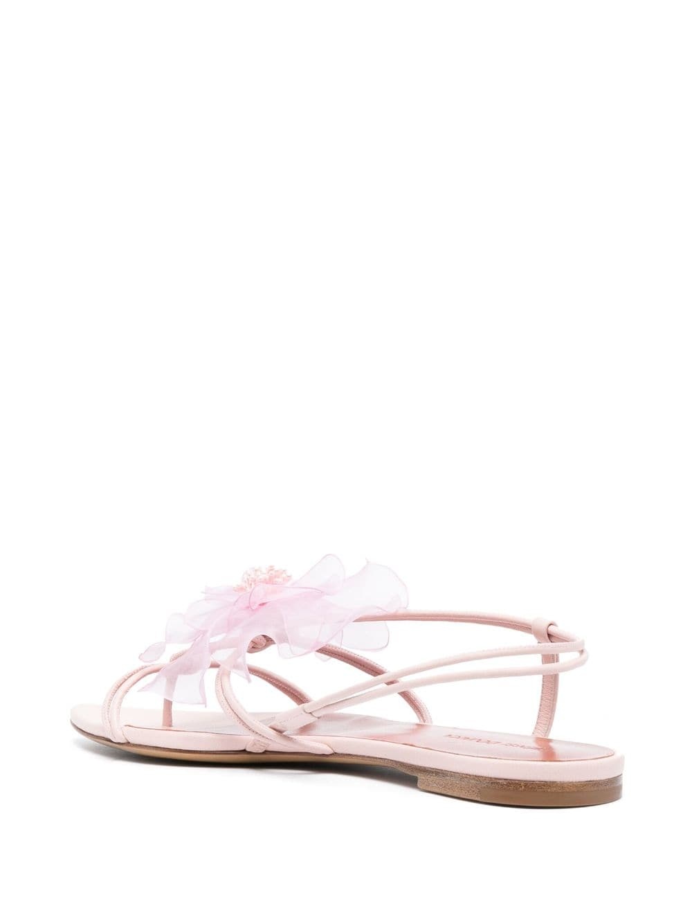 faux-flower leather sandals - 3