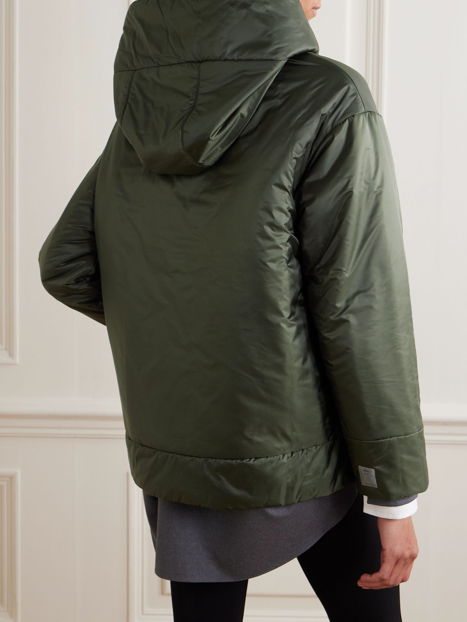 The Cube Daria hooded padded shell jacket Dark green - 4