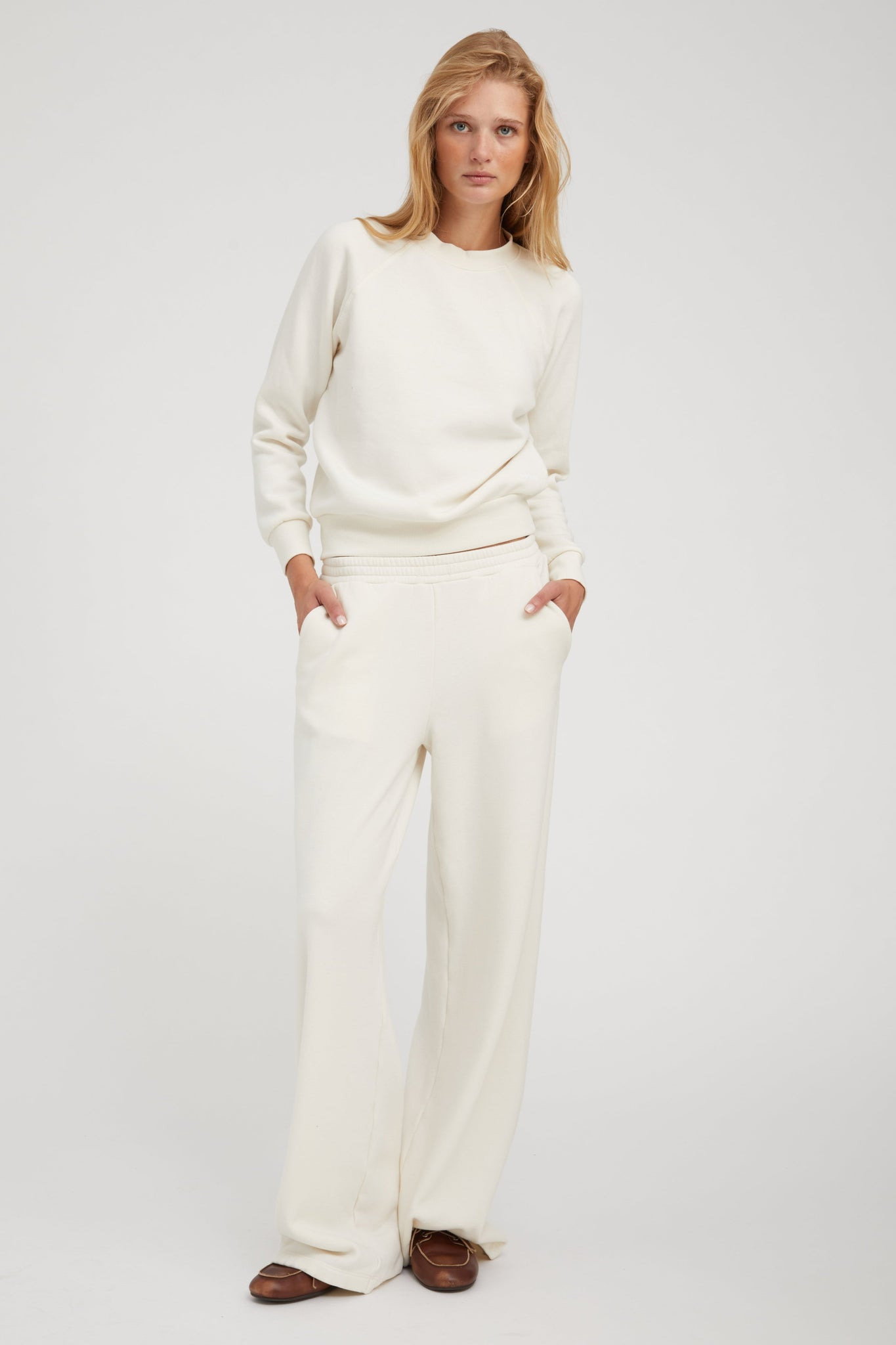 CREME BAGGY SWEATPANTS - 2