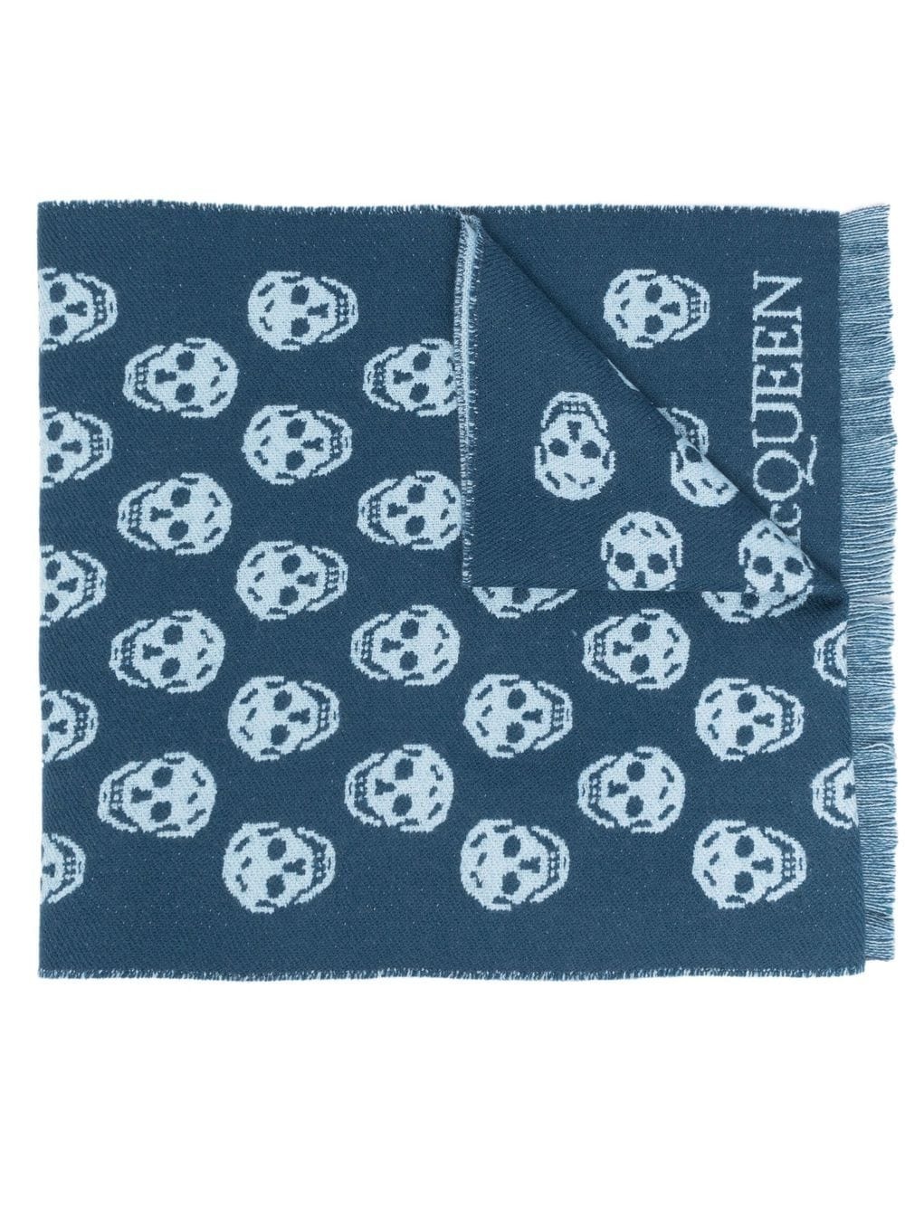 frayed skull-print scarf - 1