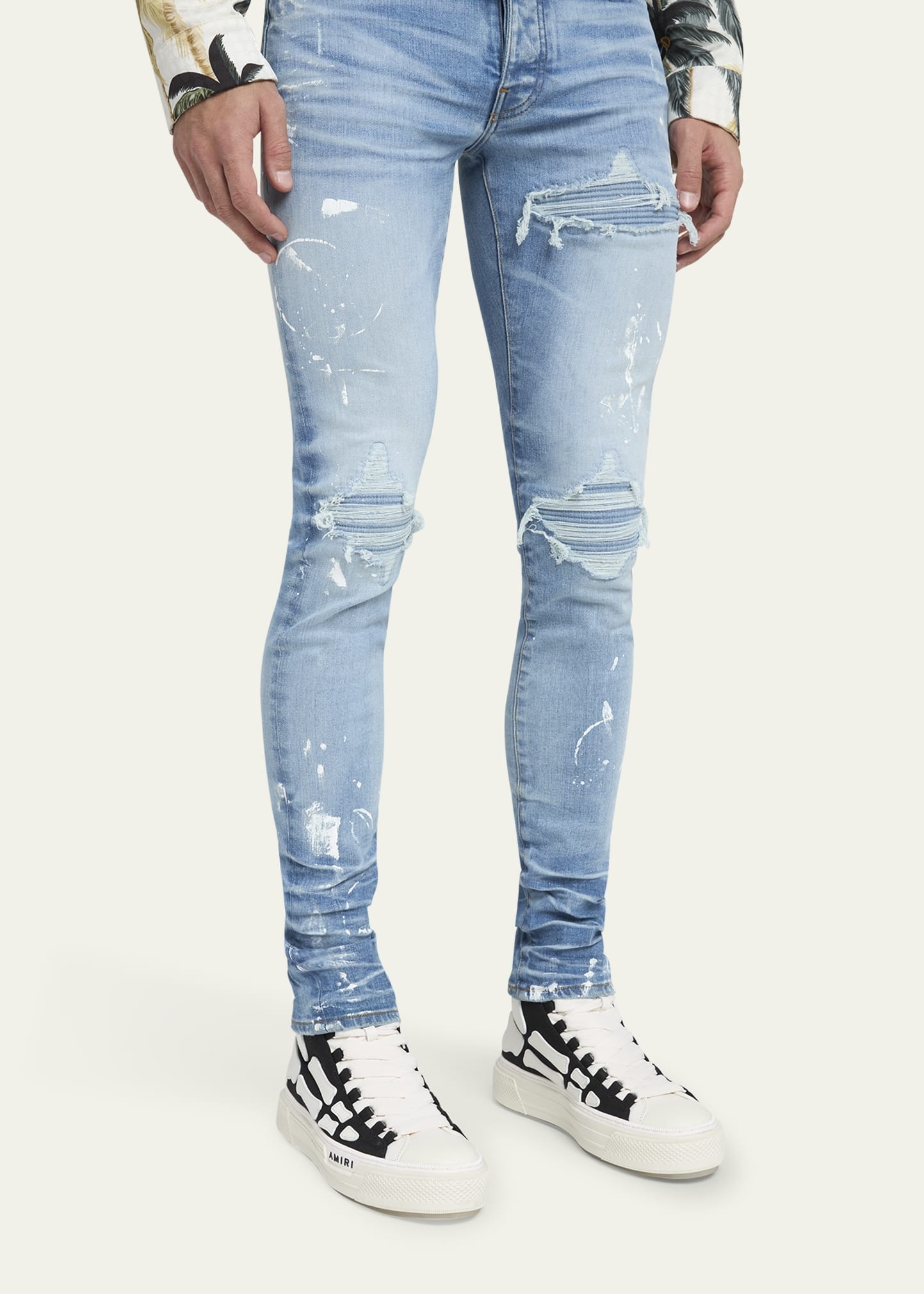 Men's Skel Court Canvas and Leather High-Top Sneakers - 2