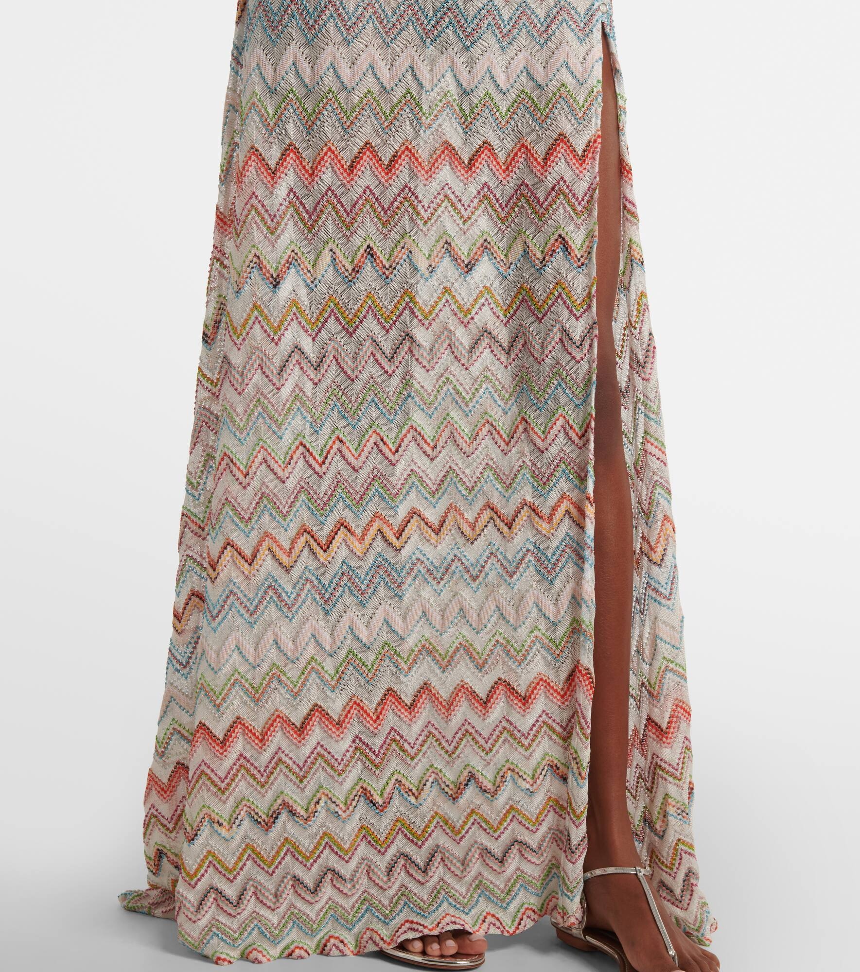 Zig Zag metallic maxi skirt - 5