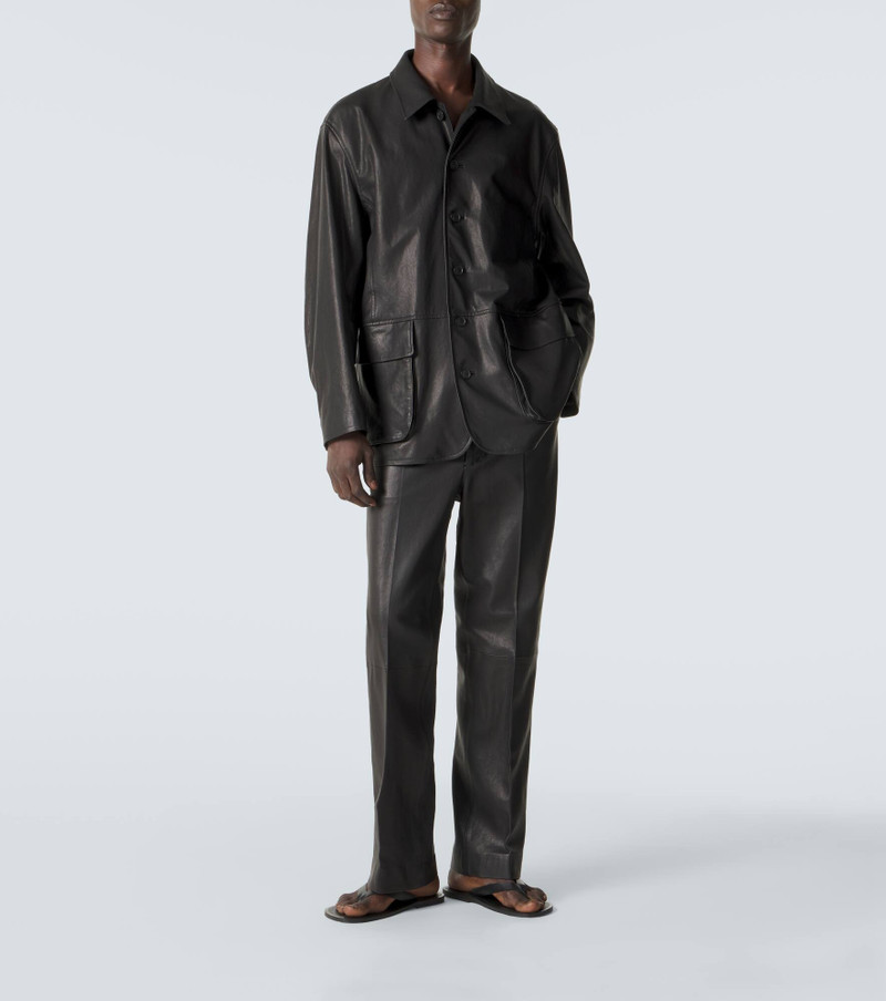 AURALEE Leather straight pants outlook