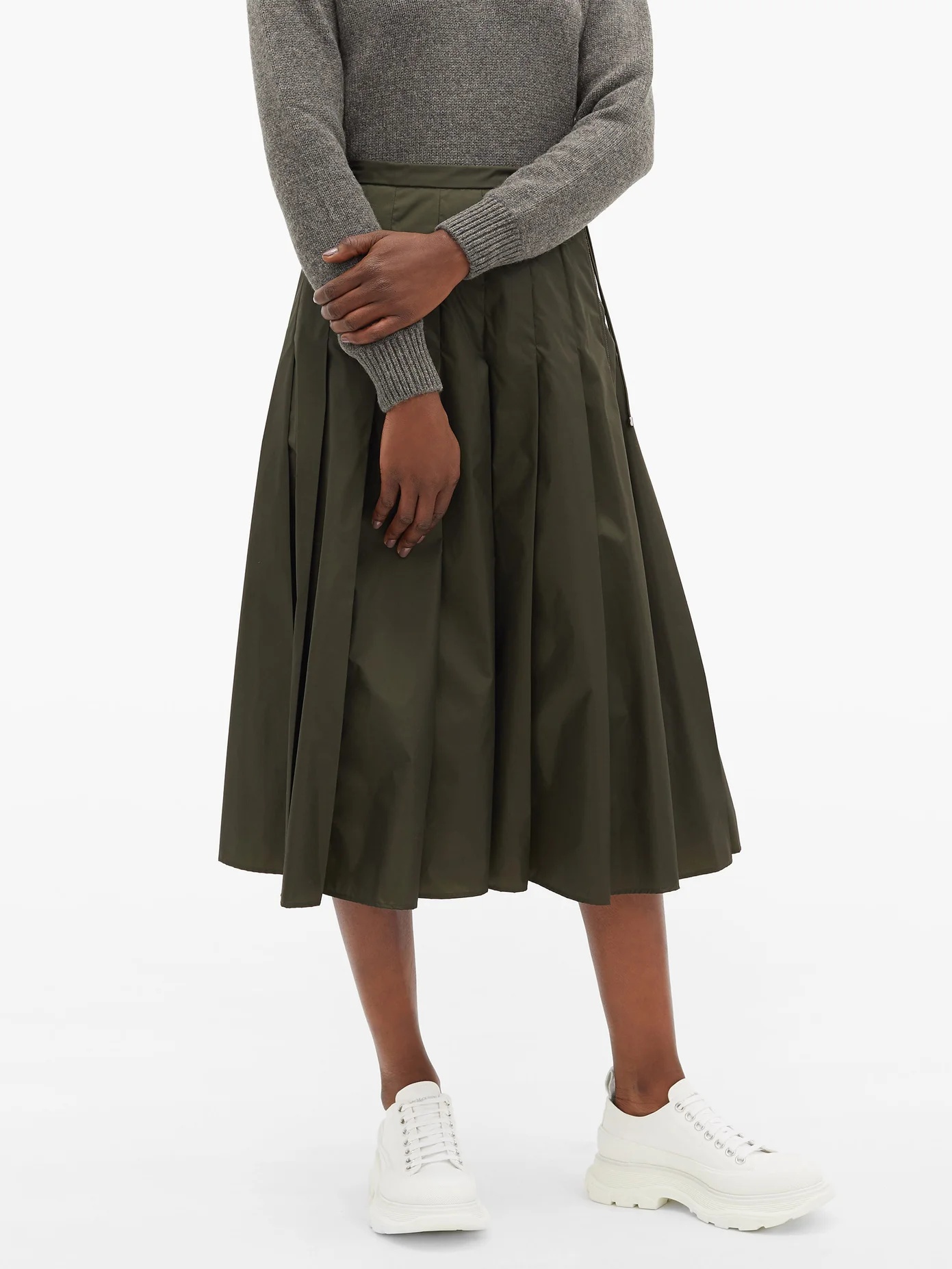 Pleated technical midi skirt - 6