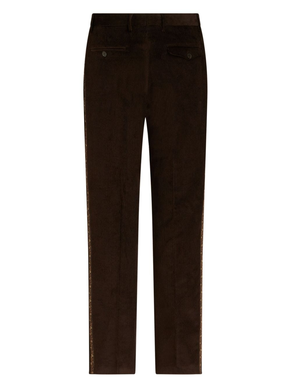 floral-stripe corduroy trousers - 5