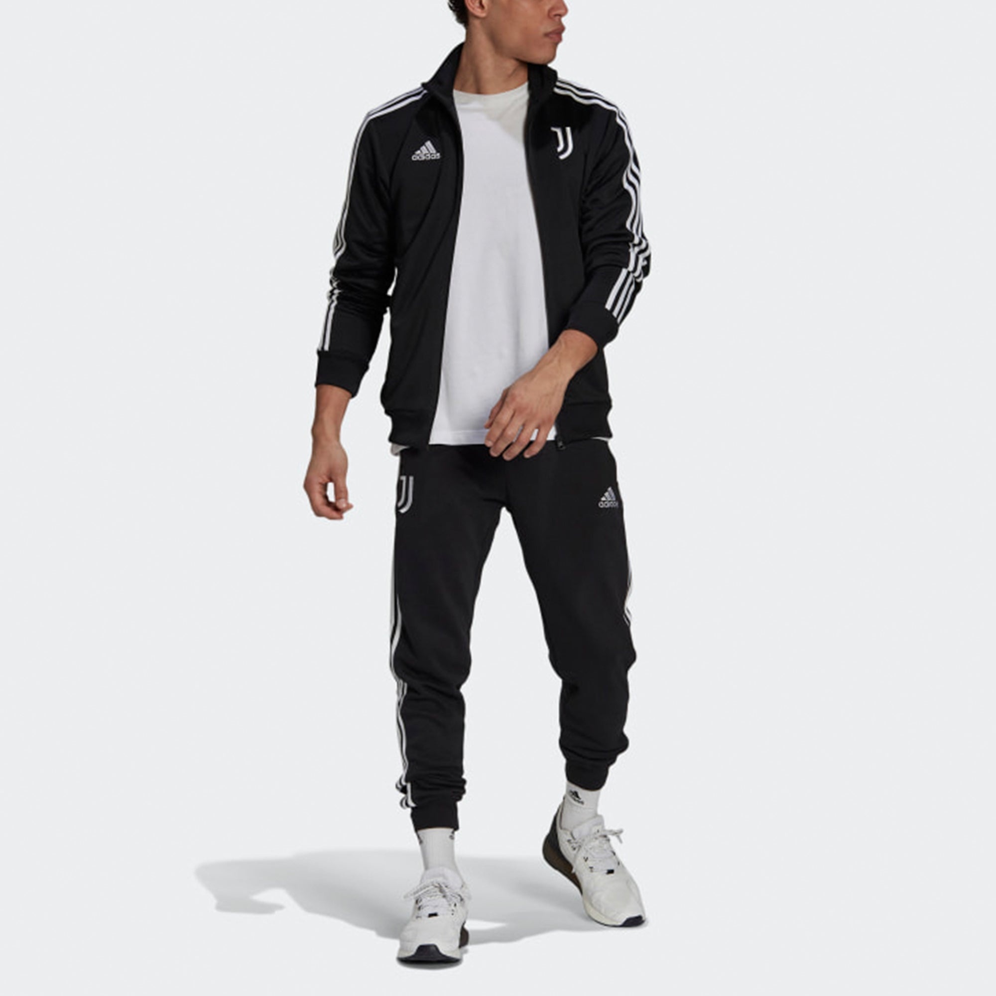 adidas Men's adidas Juve 3s Swt Pnt Stripe Casual Sports Long