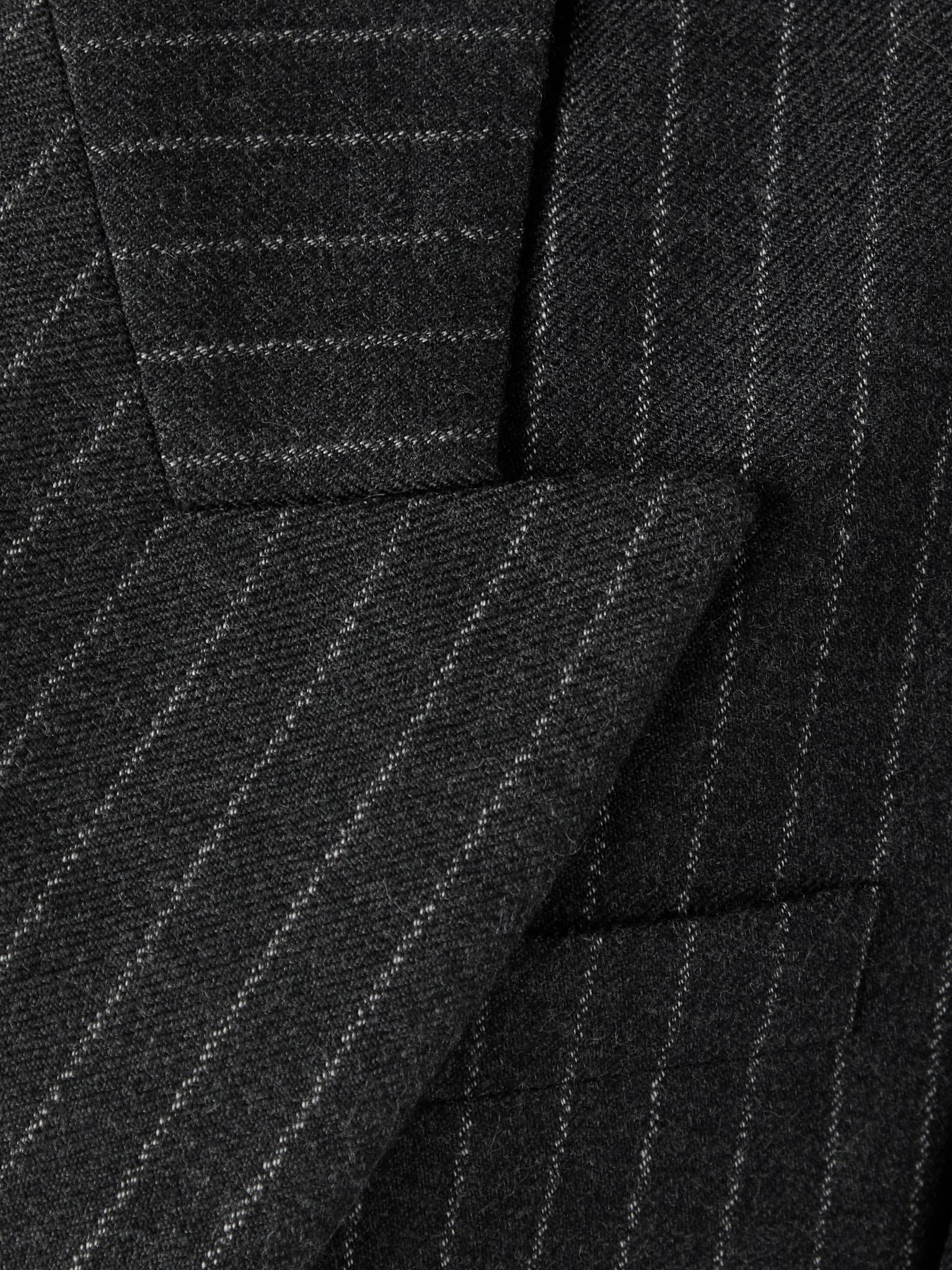 Oversized double-breasted pinstriped wool-flannel blazer Dark gray - 5