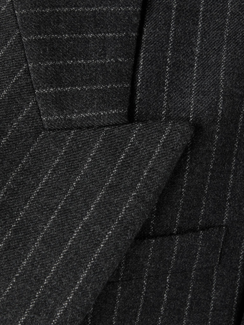 Oversized double-breasted pinstriped wool-flannel blazer Dark gray 5