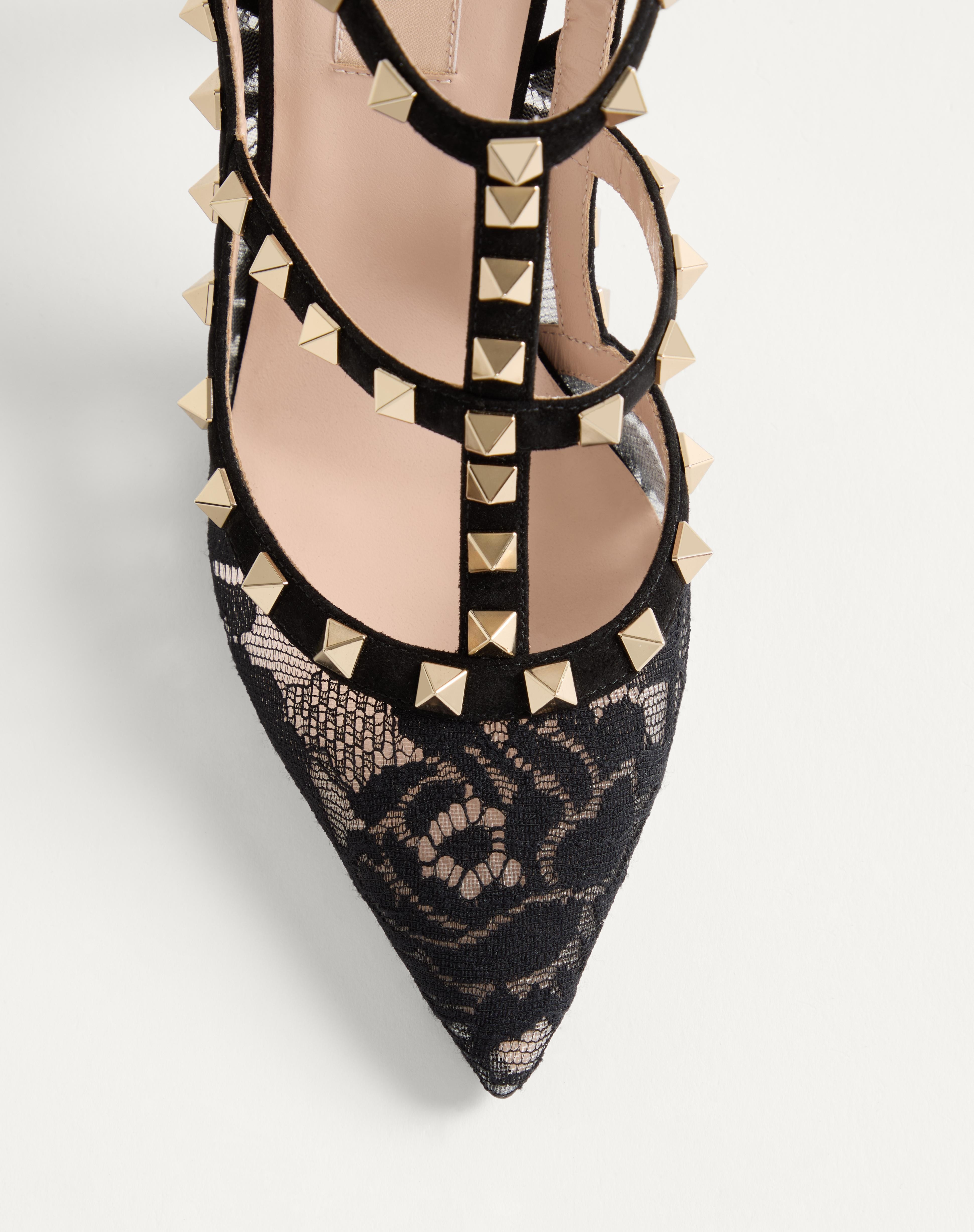 ROCKSTUD LACE PUMP WITH STRAPS 100MM - 6