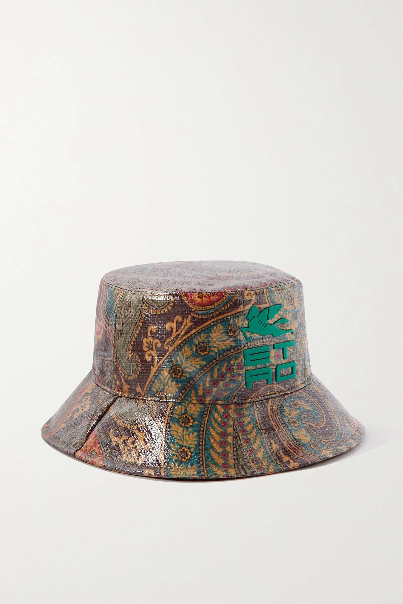 Appliquéd paisley-print shell bucket hat - 1