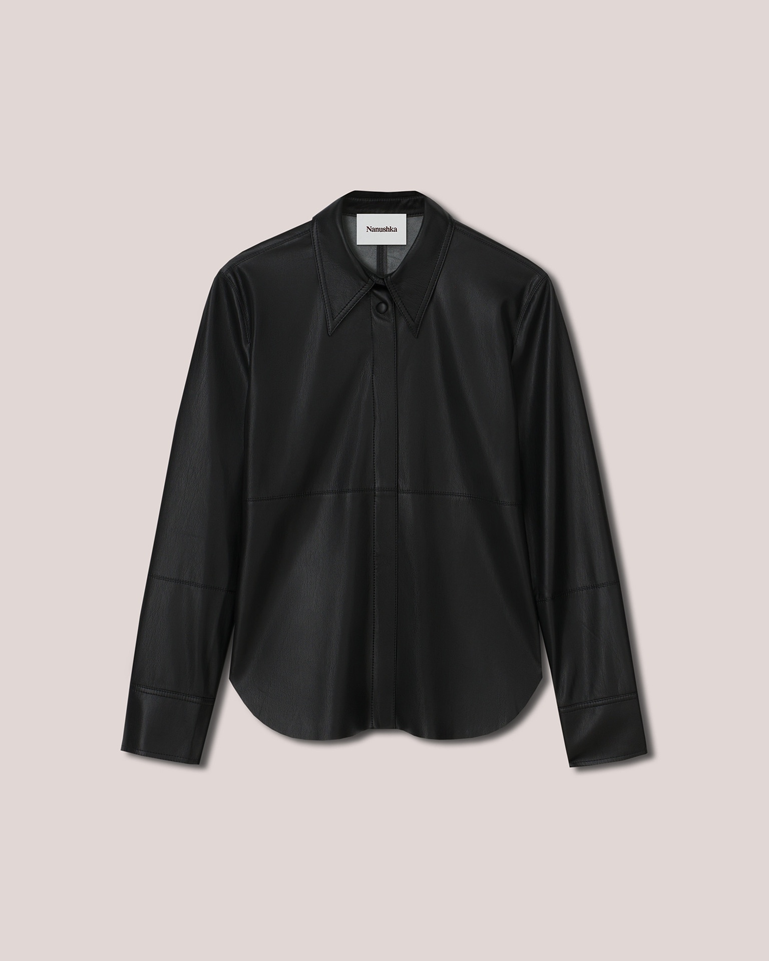 NAUM - Vegan leather shirt - Black - 1