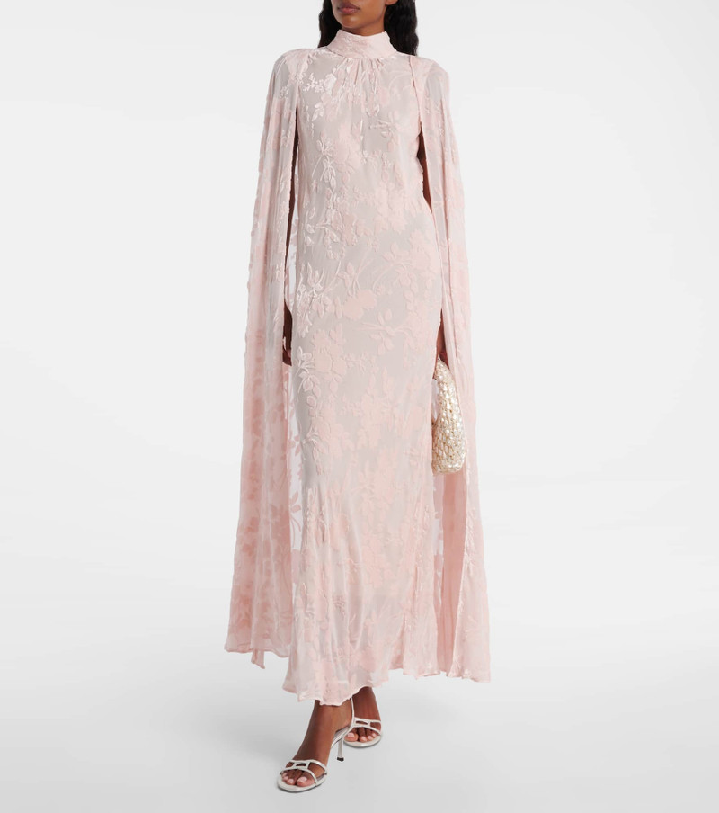 RODARTE Caped velvet devoré gown outlook