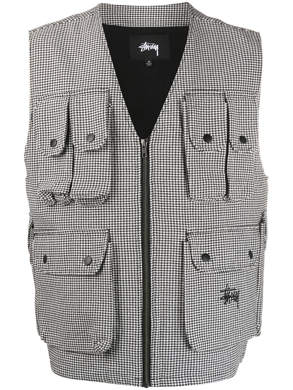 houndstooth utility gilet - 1