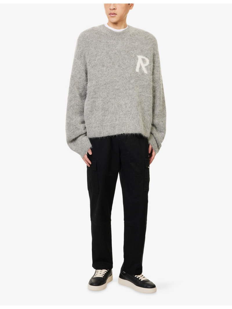 REPRESENT Logo-Print Crewneck Alpaca Blend Jumper outlook