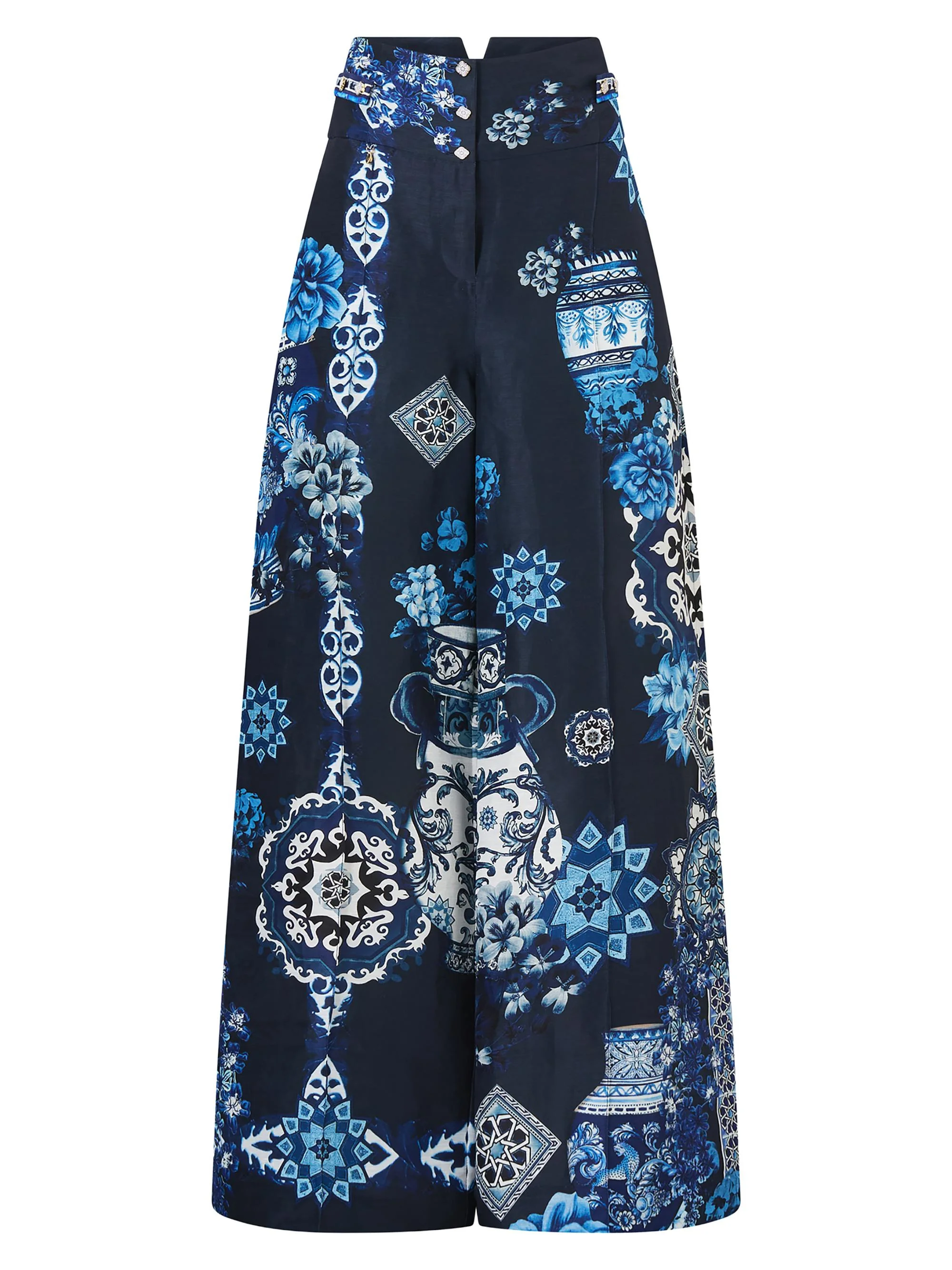 Women's A Tiled Wonderland Printed Wide-Leg Pants - A Tiled Wonderland - 1