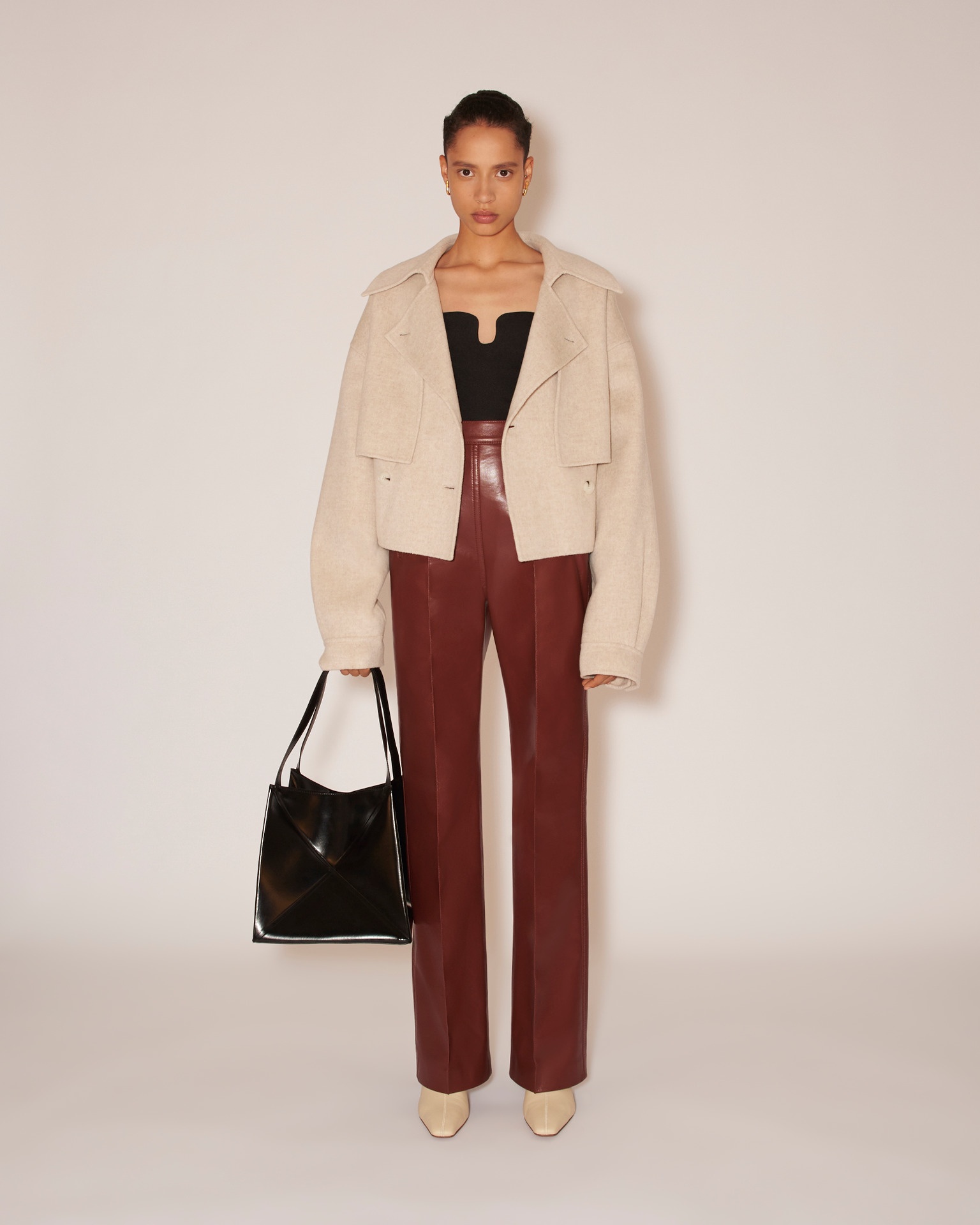 SATOYO - Double wool biker jacket - Oat - 2