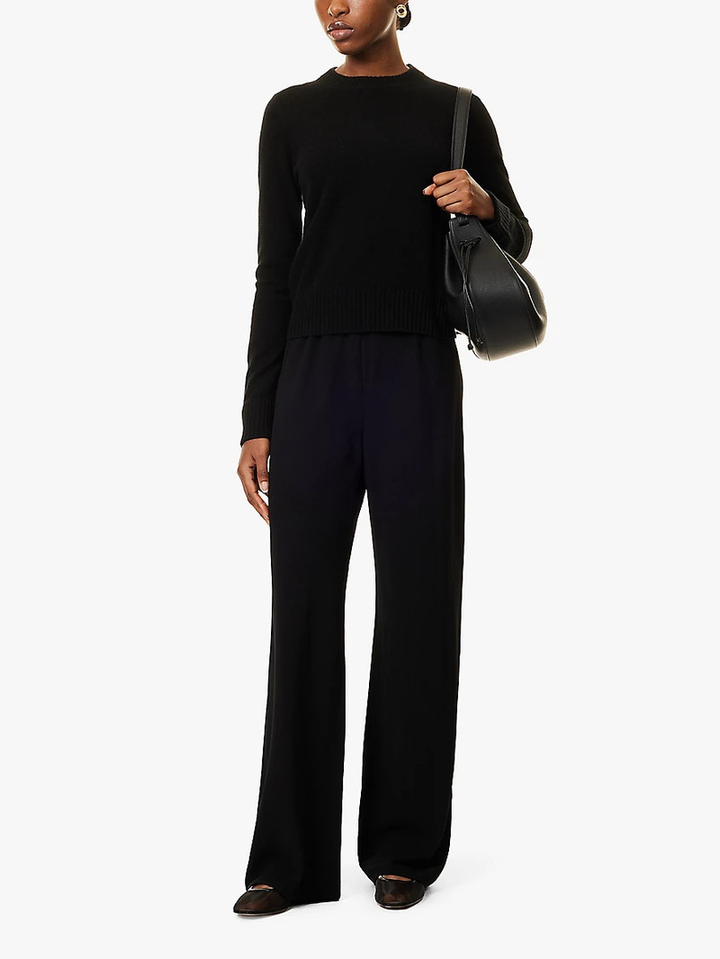 Vince Bias elasticated-waistband straight-leg high-rise woven-blend trousers outlook