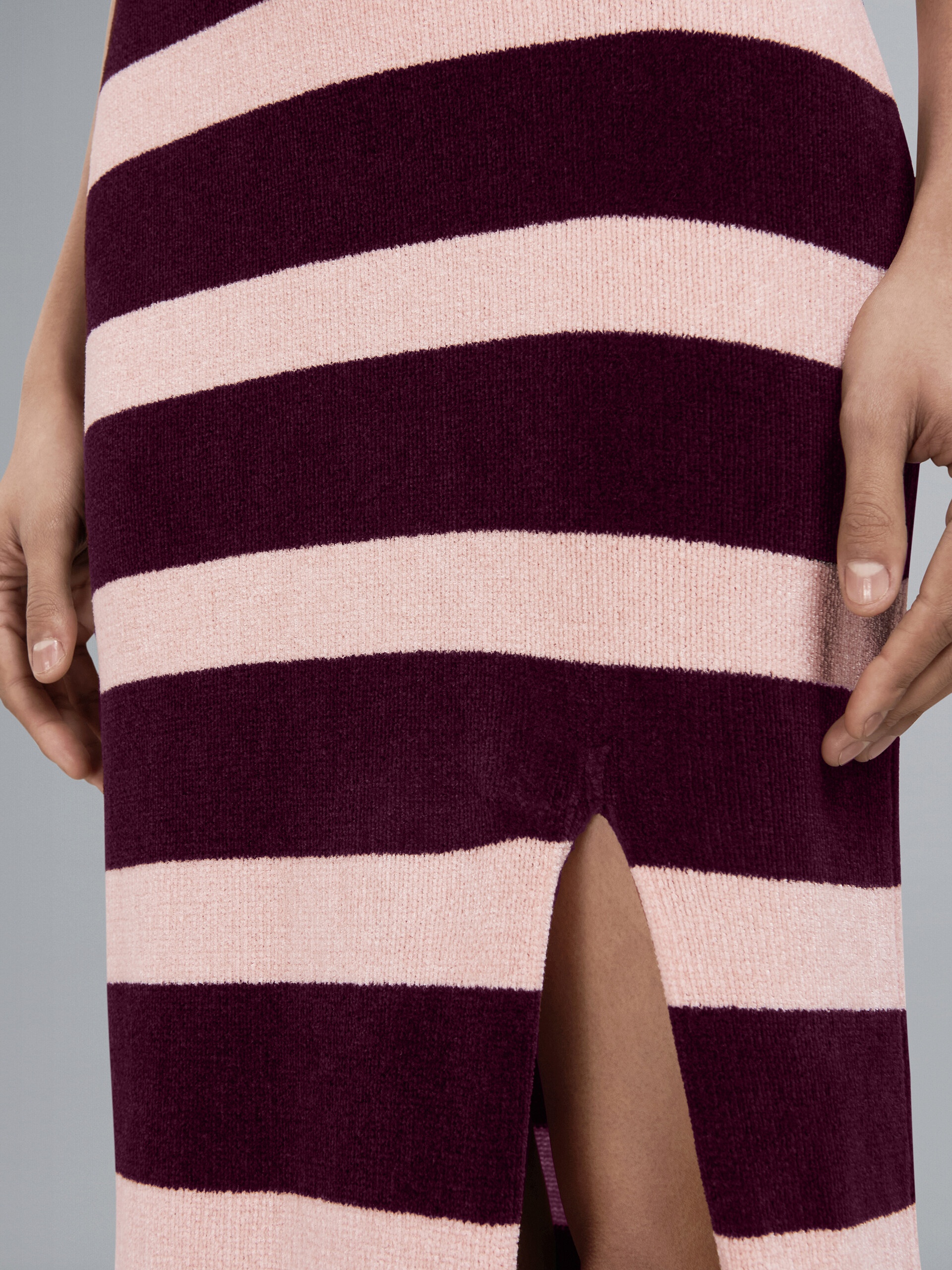 STRIPED CHENILLE KNIT DRESS - 5