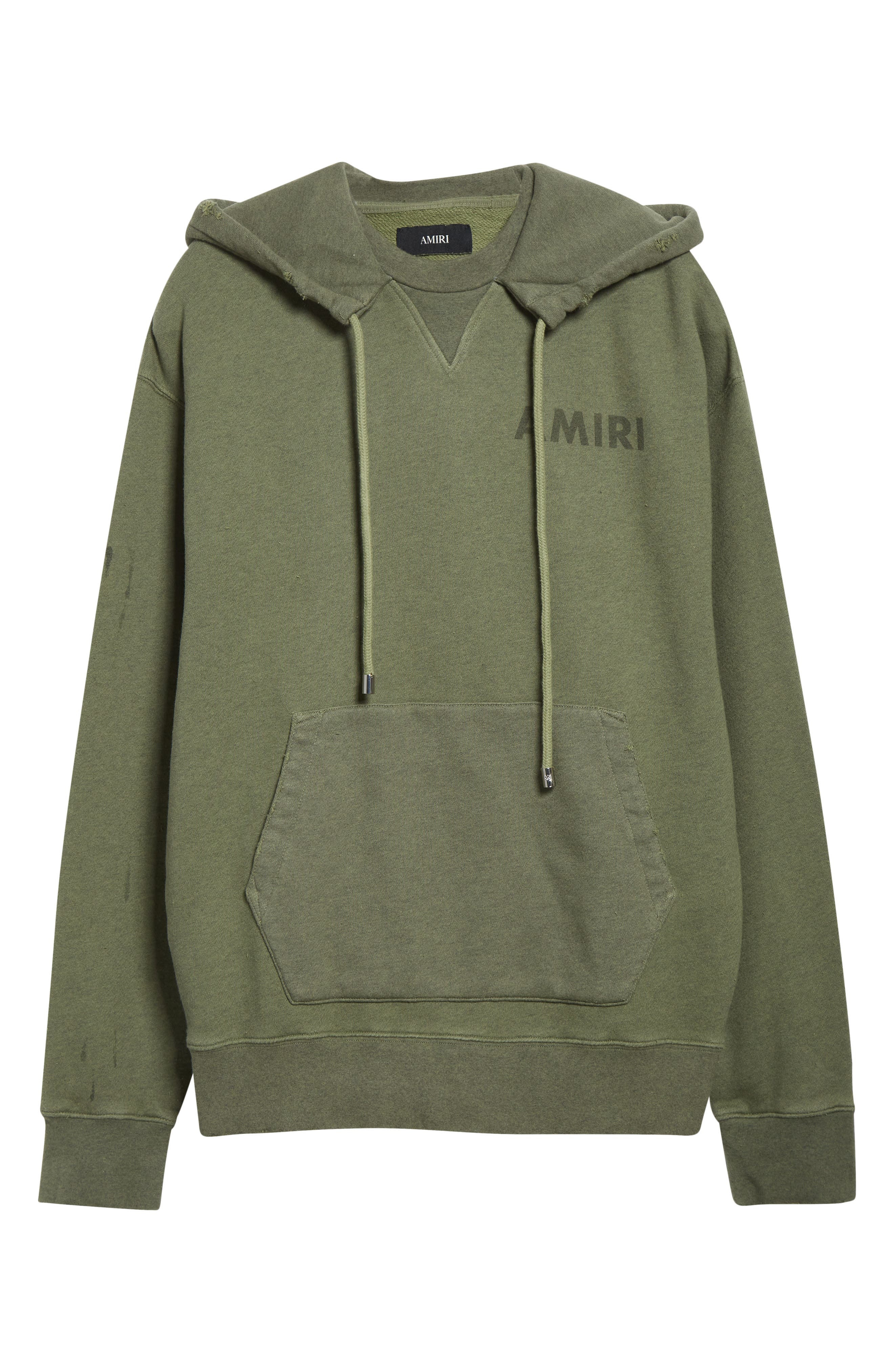 AMIRI Stencil Logo Oversize Cotton Hoodie in Olive at Nordstrom - 6