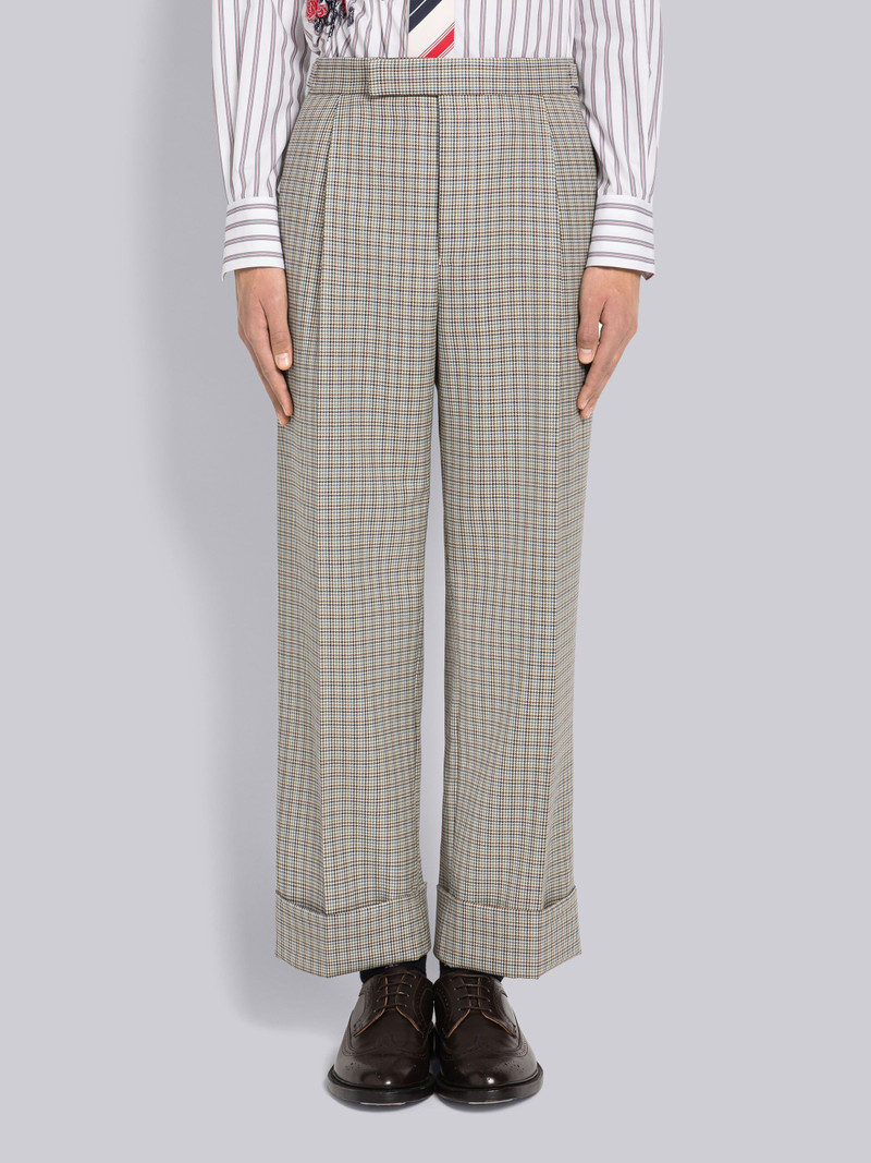 Wool Houndstooth Single Pleat Trouser 1