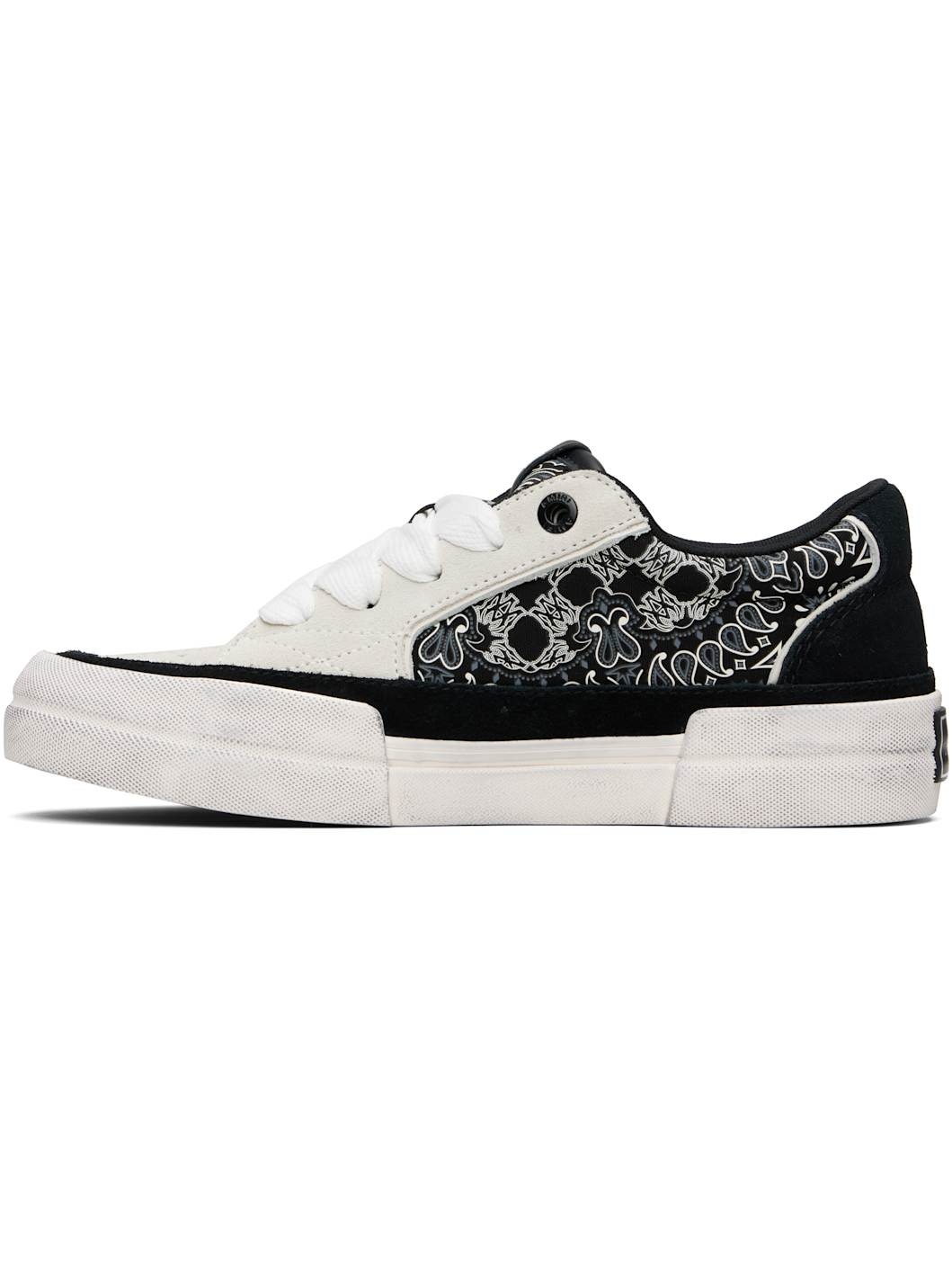 Black & White Bandana Sunset Skate Sneakers - 3