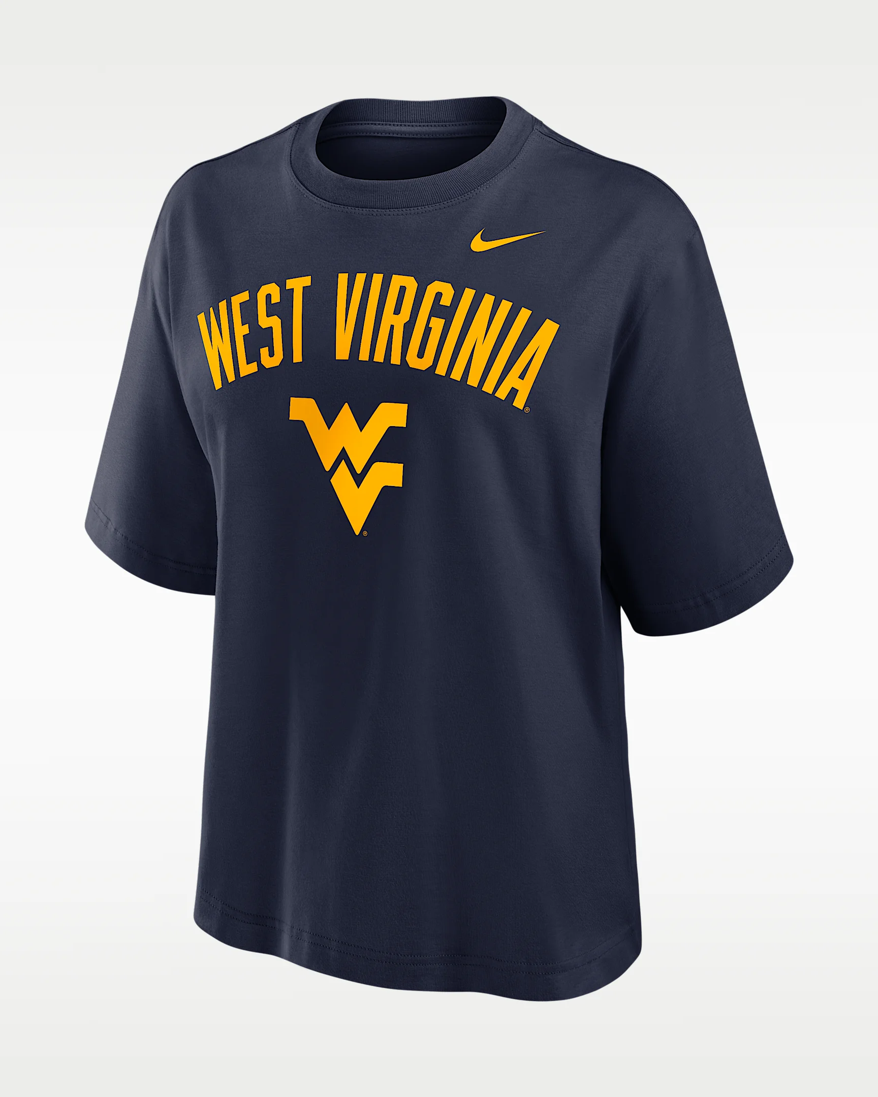 West Virginia Arch Over Logo Boxy Women's Nike College T-Shirt - 1