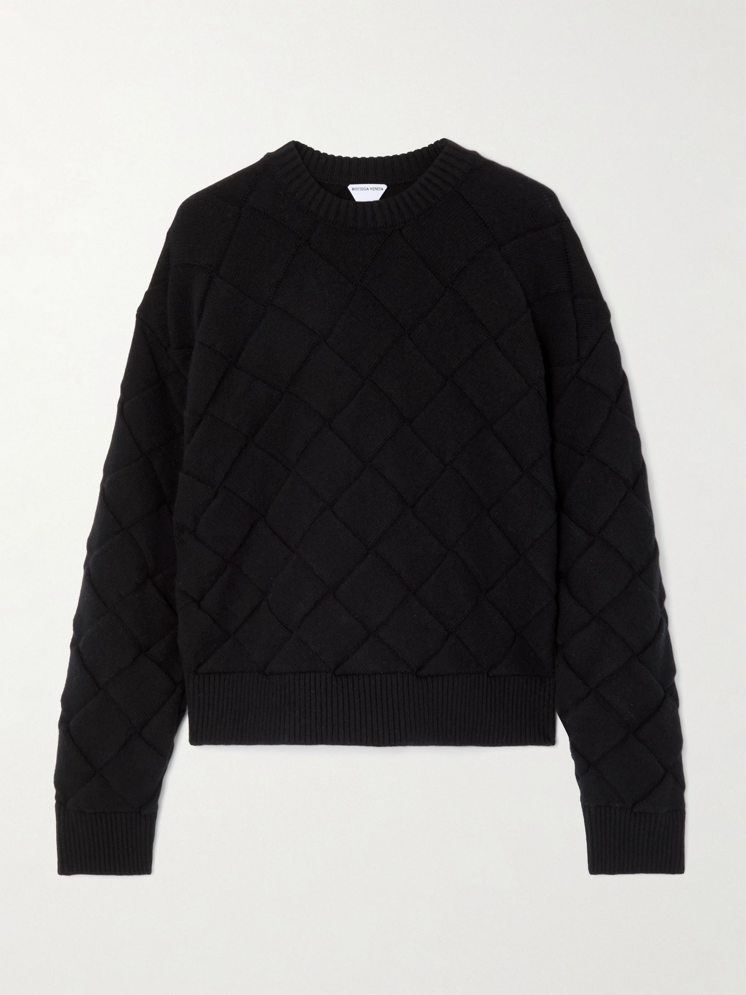 Intrecciato wool-blend sweater Black - 1